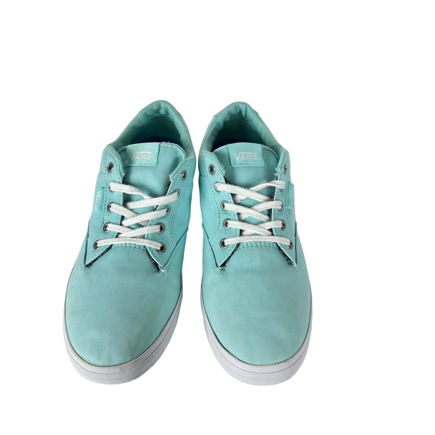 Vans Womens 8 Teal Blue Canvas Lace Up Skateboard Sneakers Casual Skater