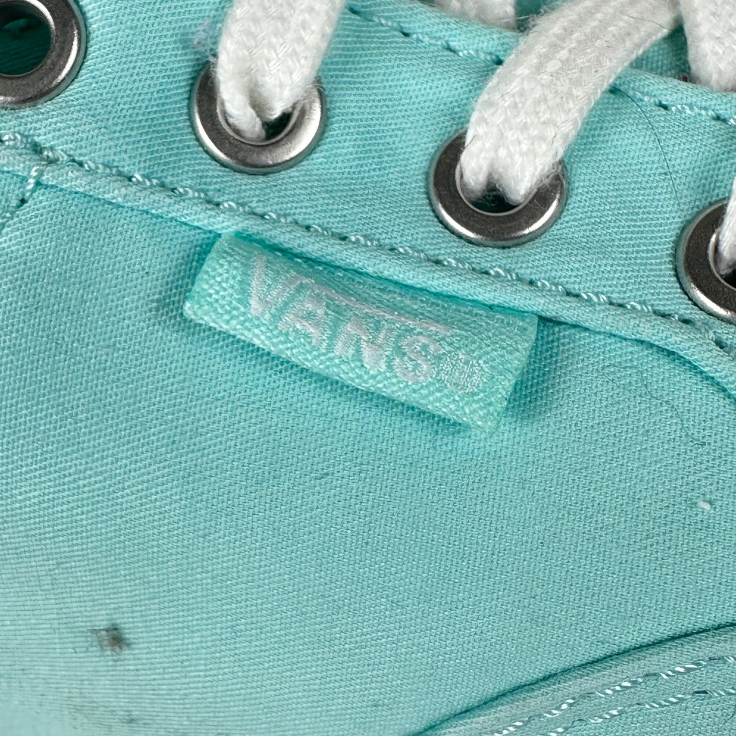 Vans Womens 8 Teal Blue Canvas Lace Up Skateboard Sneakers Casual Skater