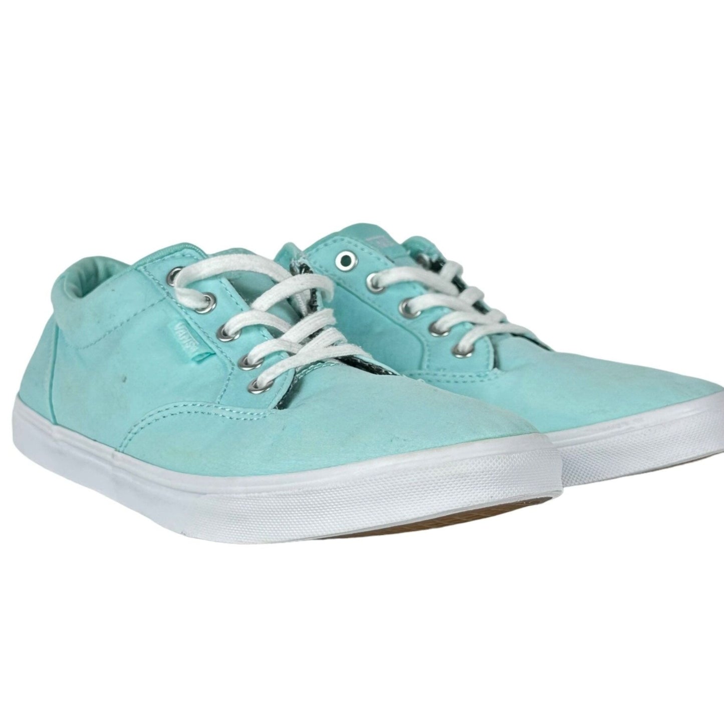 Vans Womens 8 Teal Blue Canvas Lace Up Skateboard Sneakers Casual Skater