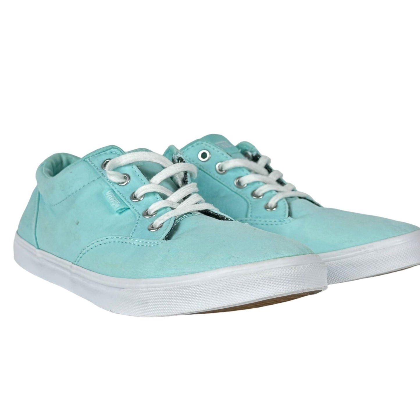 Vans Womens 8 Teal Blue Canvas Lace Up Skateboard Sneakers Casual Skater