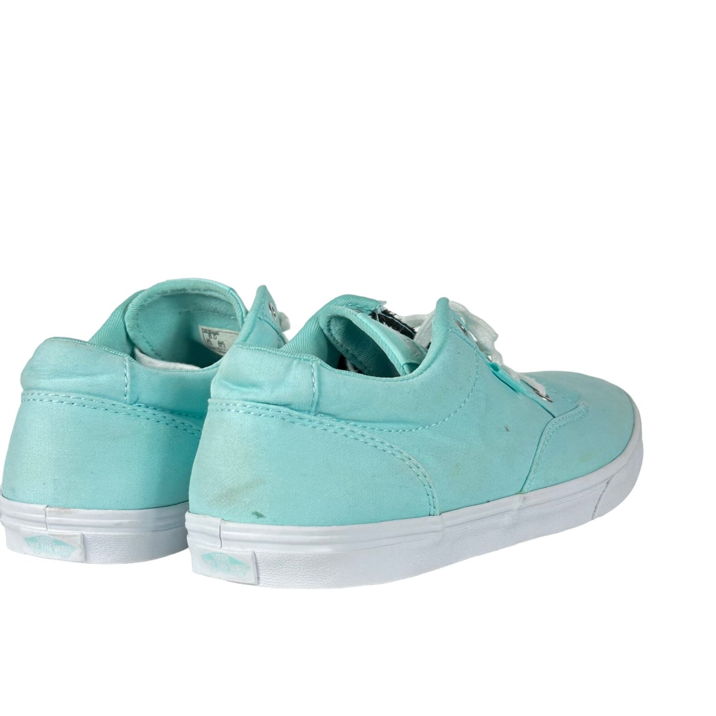 Vans Womens 8 Teal Blue Canvas Lace Up Skateboard Sneakers Casual Skater