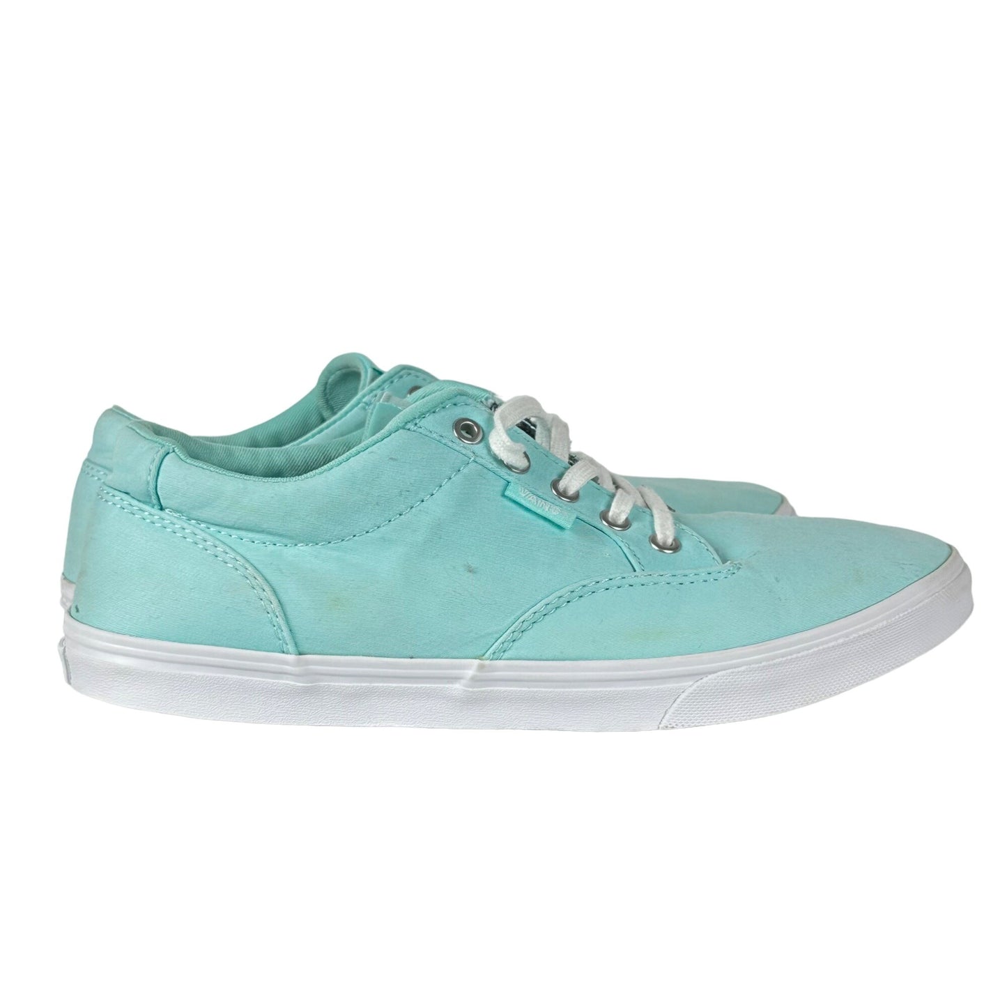 Vans Womens 8 Teal Blue Canvas Lace Up Skateboard Sneakers Casual Skater