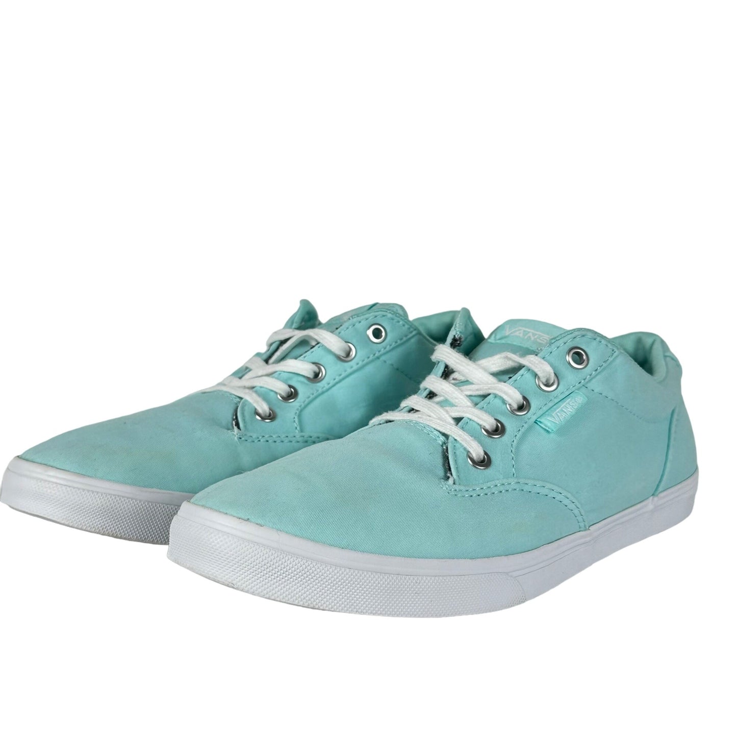 Vans Womens 8 Teal Blue Canvas Lace Up Skateboard Sneakers Casual Skater