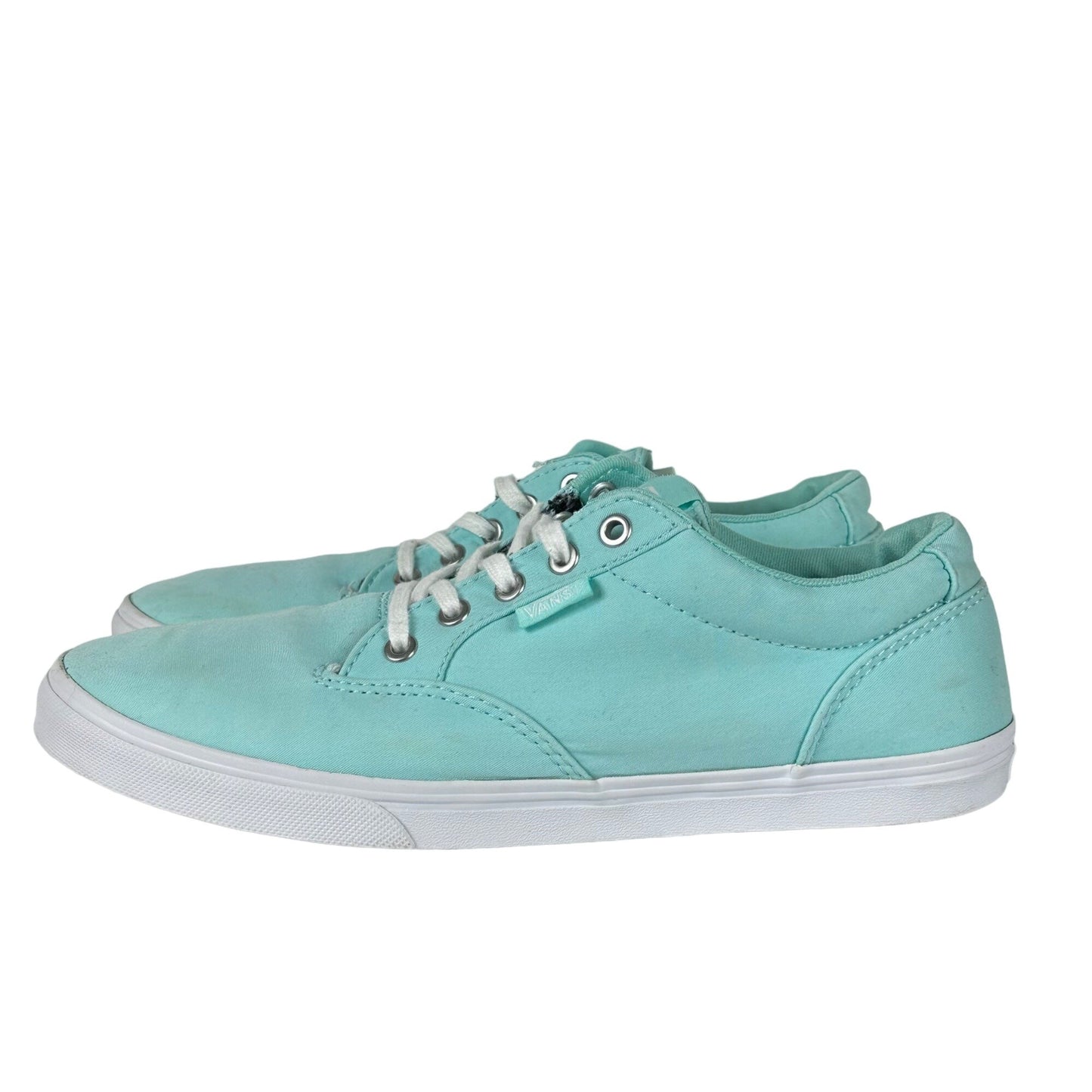 Vans Womens 8 Teal Blue Canvas Lace Up Skateboard Sneakers Casual Skater