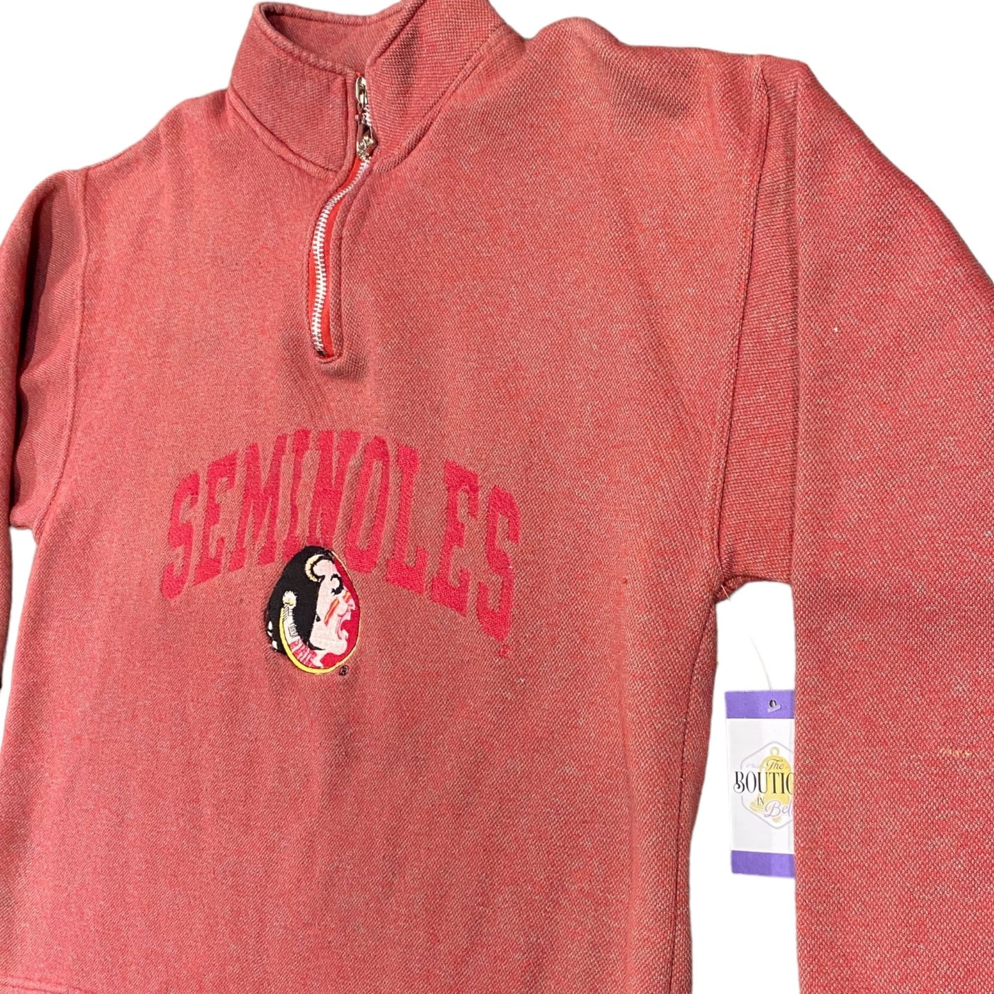 Vintage PRO PLAYER Womens XL Florida State Seminoles Quarter Zip Sweatshirt FSU