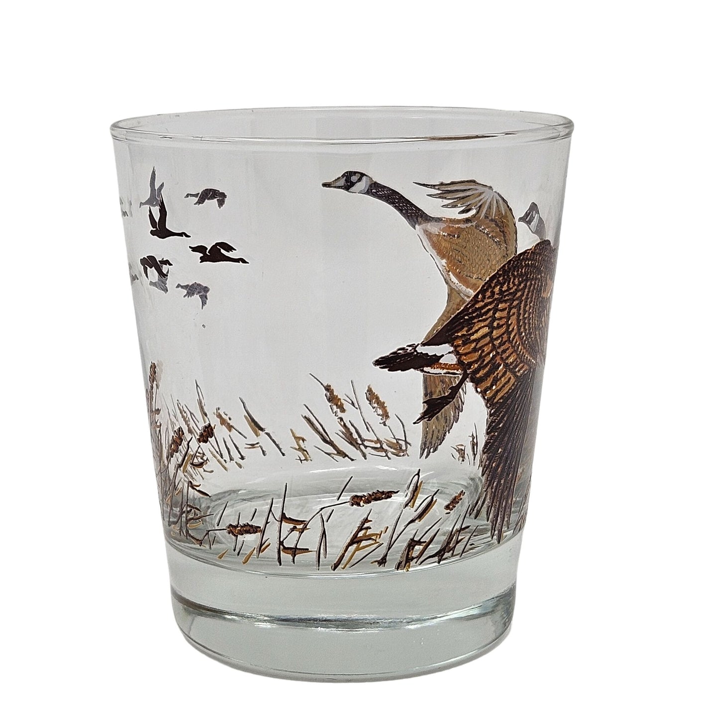 Vintage Libbey Glassware Canadian Geese Highball Glasses Sportsman Goose Barware