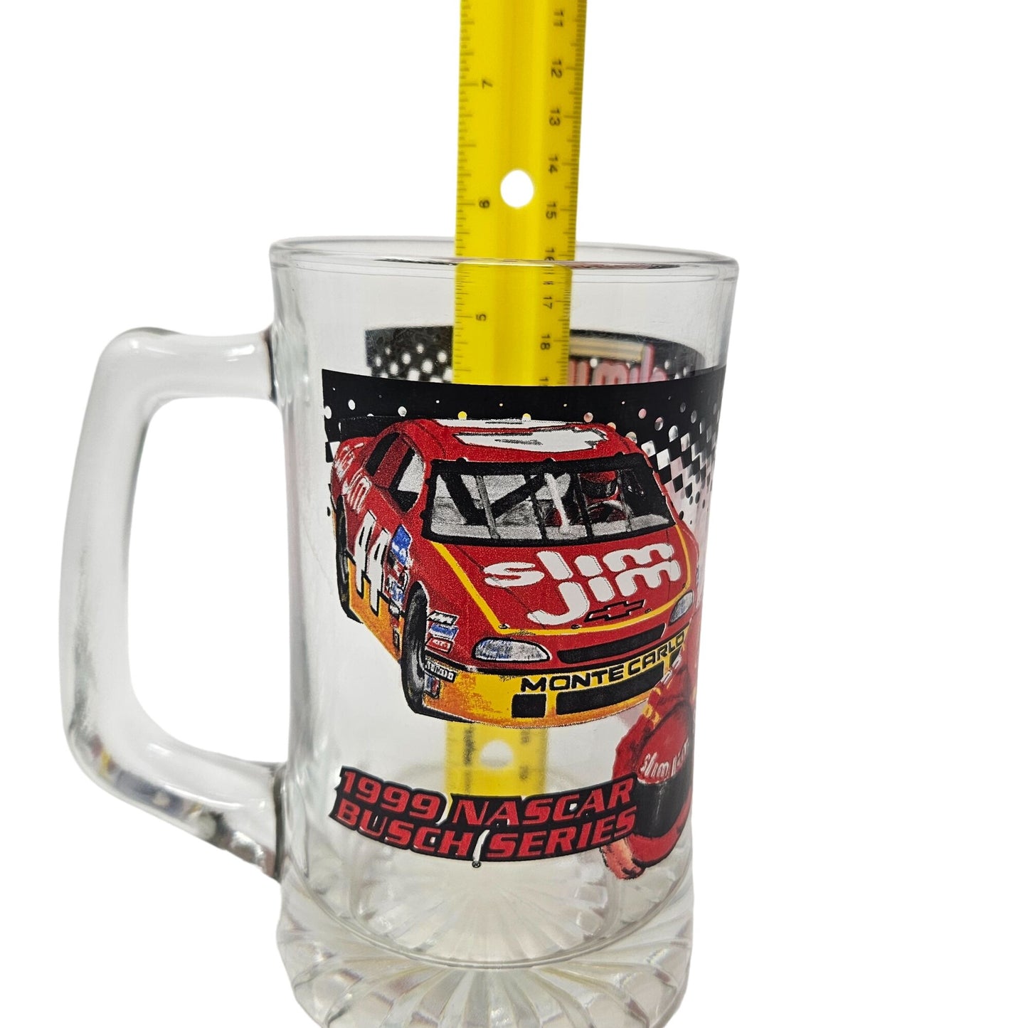 Vintage 1999 Nascar Busch Series Slim Jim 44 Racing Team Glass Collectors Mug