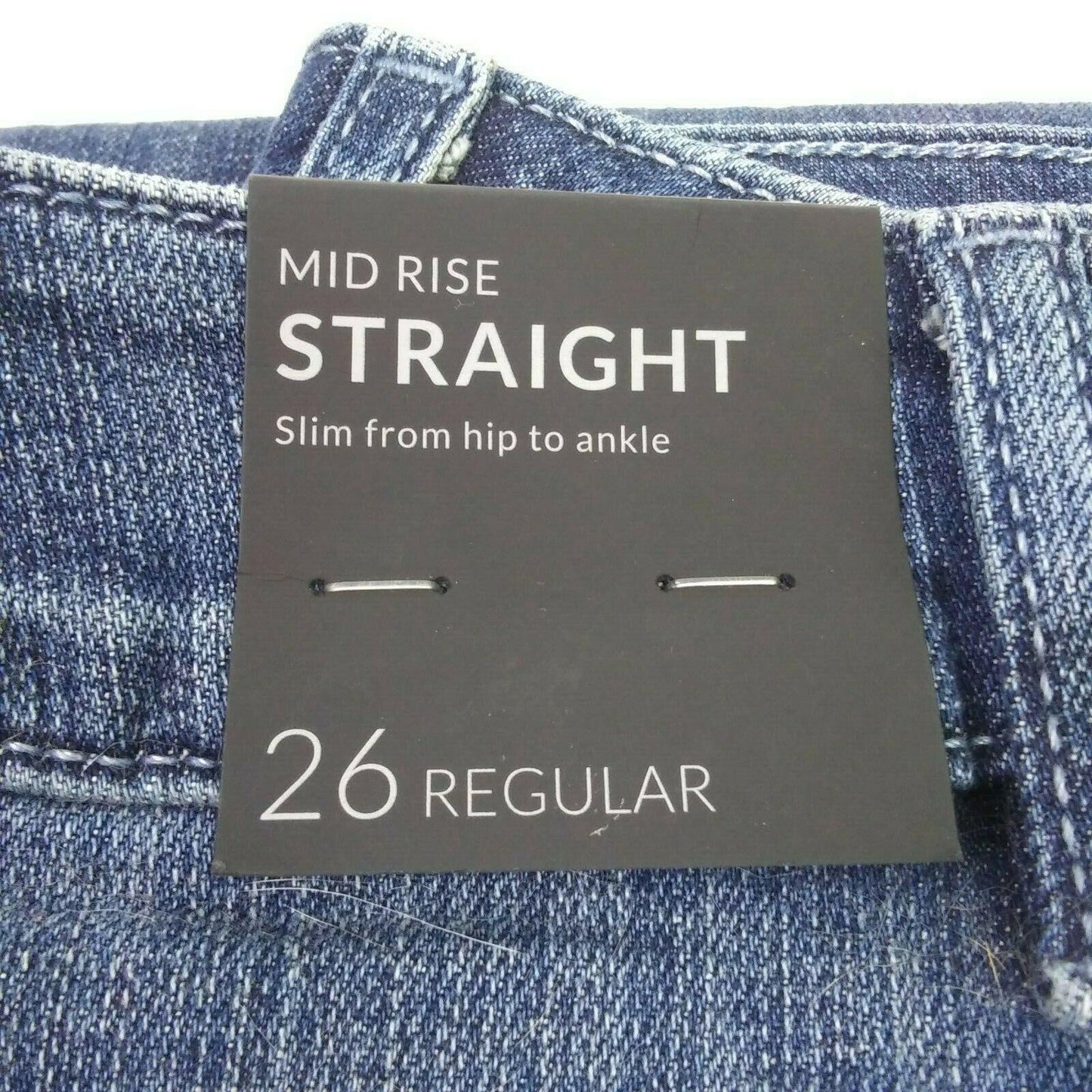 NWT Lane Bryant 26R Blue Jeans Straight Leg Mid Rise Stretch Distressed Casual