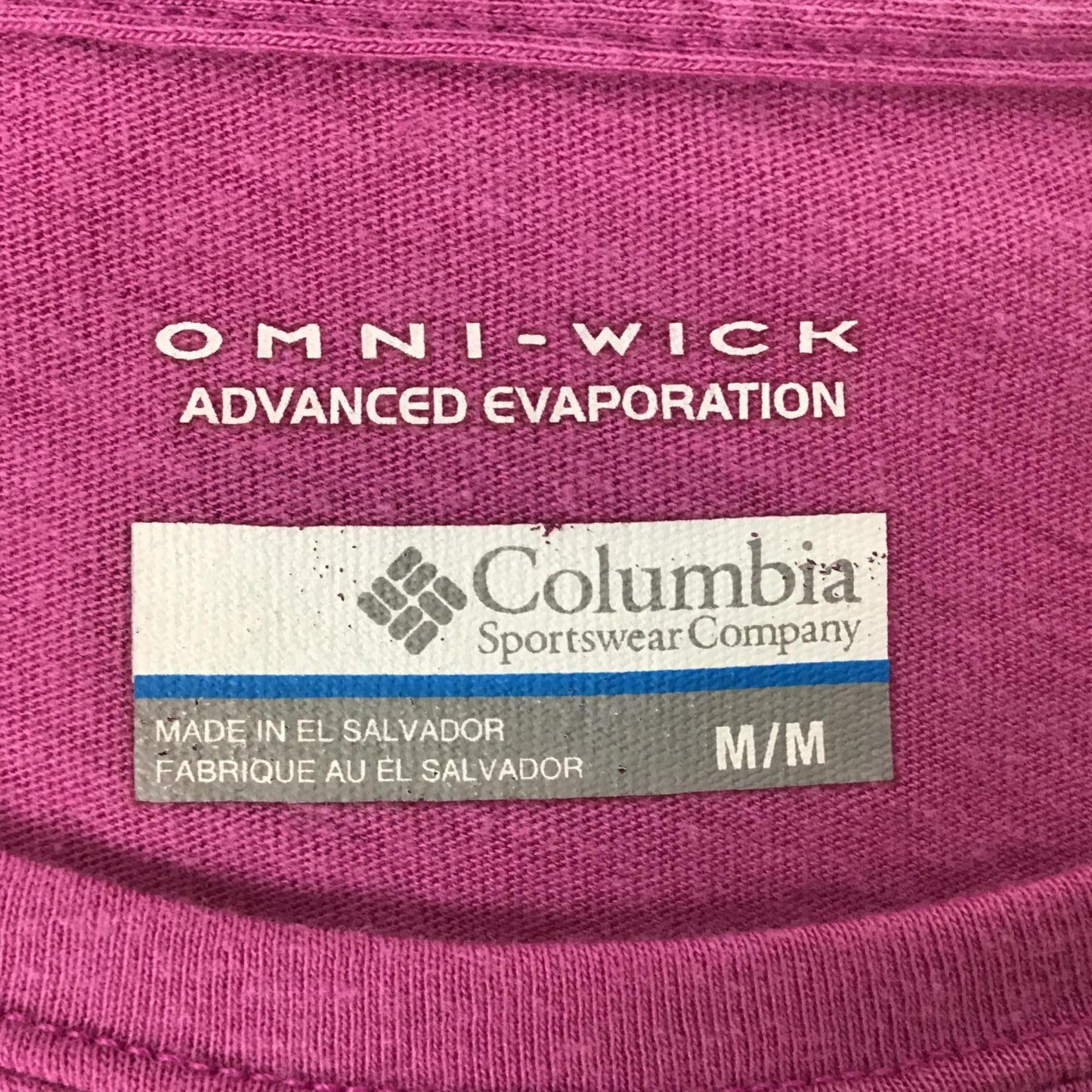 Columbia M Purple Omni Wick Shirt Short Sleeve Athletic Advanced Evaporation