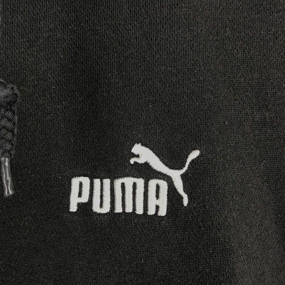 Puma Mens L Black Hoodie Fleece Lined Jacket Long Sleeve Logo Drawstring Hood