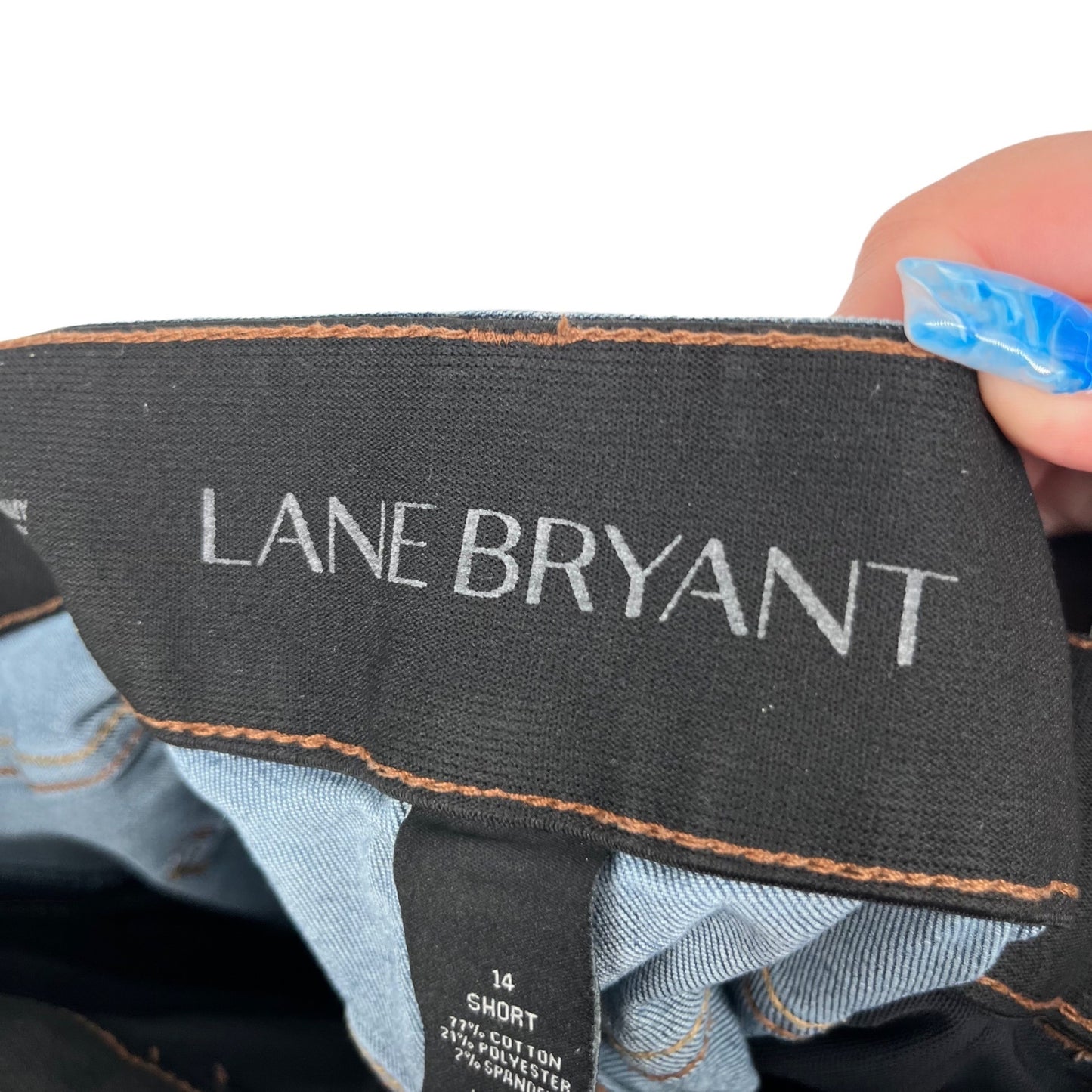 Lane Bryant 14 Short Bootcut Jeans Tighter Tummy Petite Stretch Distressed