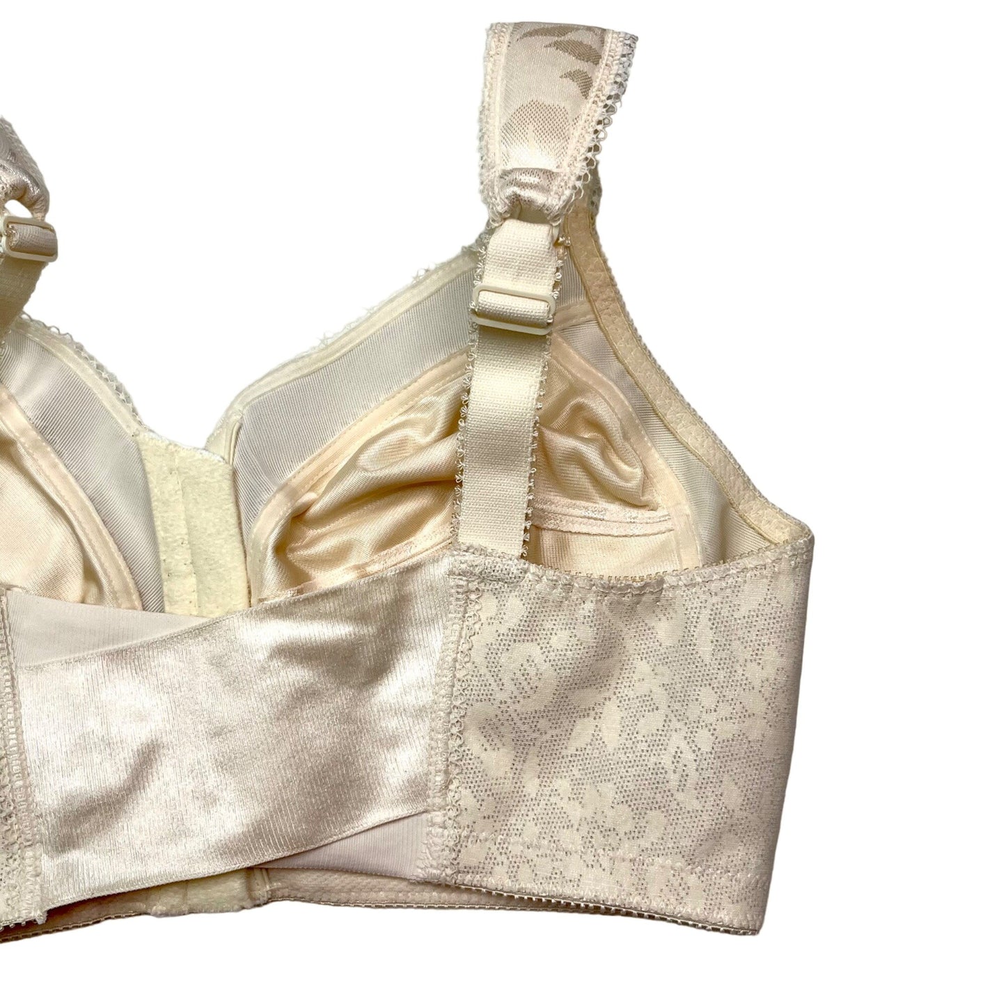 Playtex 36DD Cream Comfort Strap Full Coverage Bra Front Closure Floral