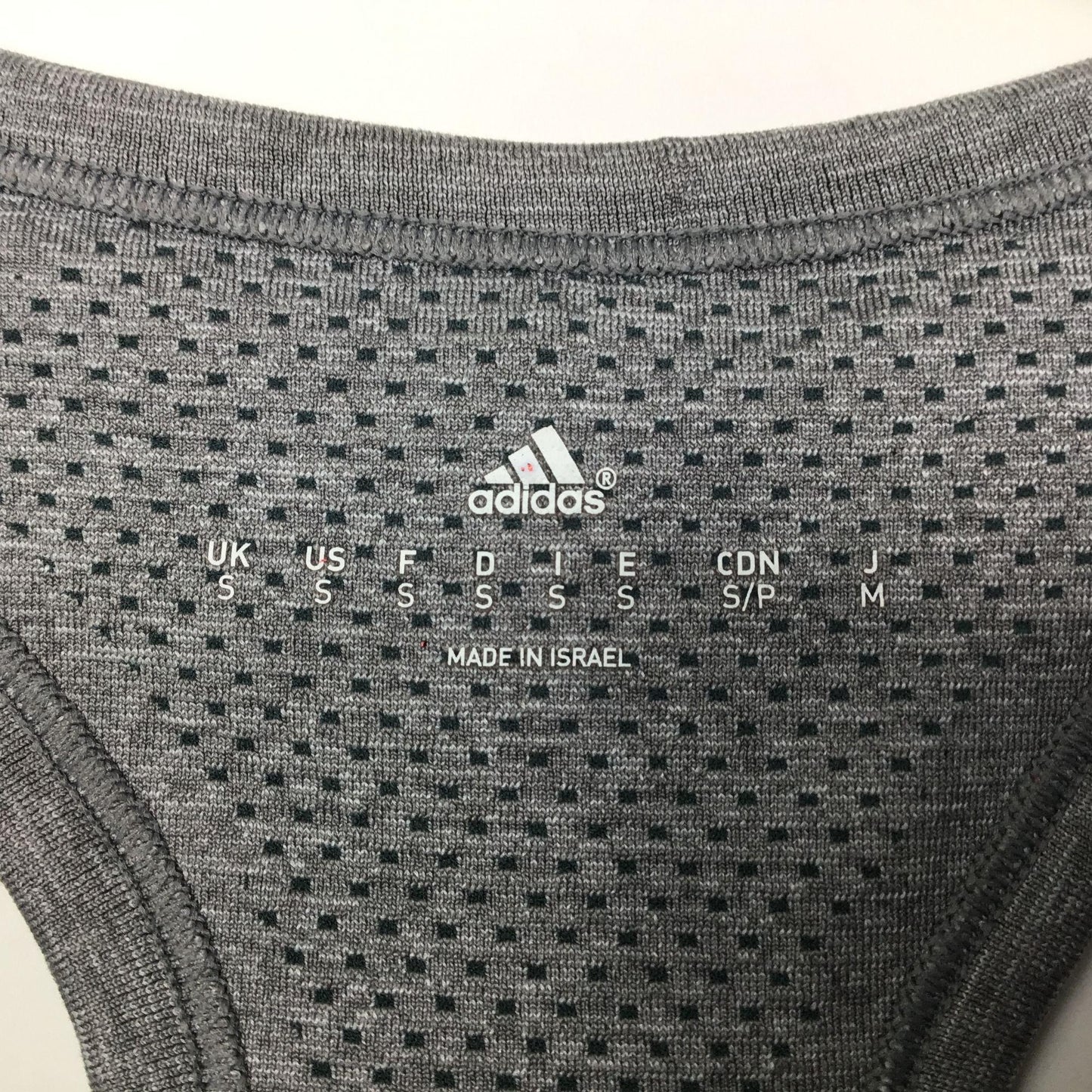 Adidas Athletic Tech Fit Sports Bra Small Racerback Yoga Running Gym Gray Black