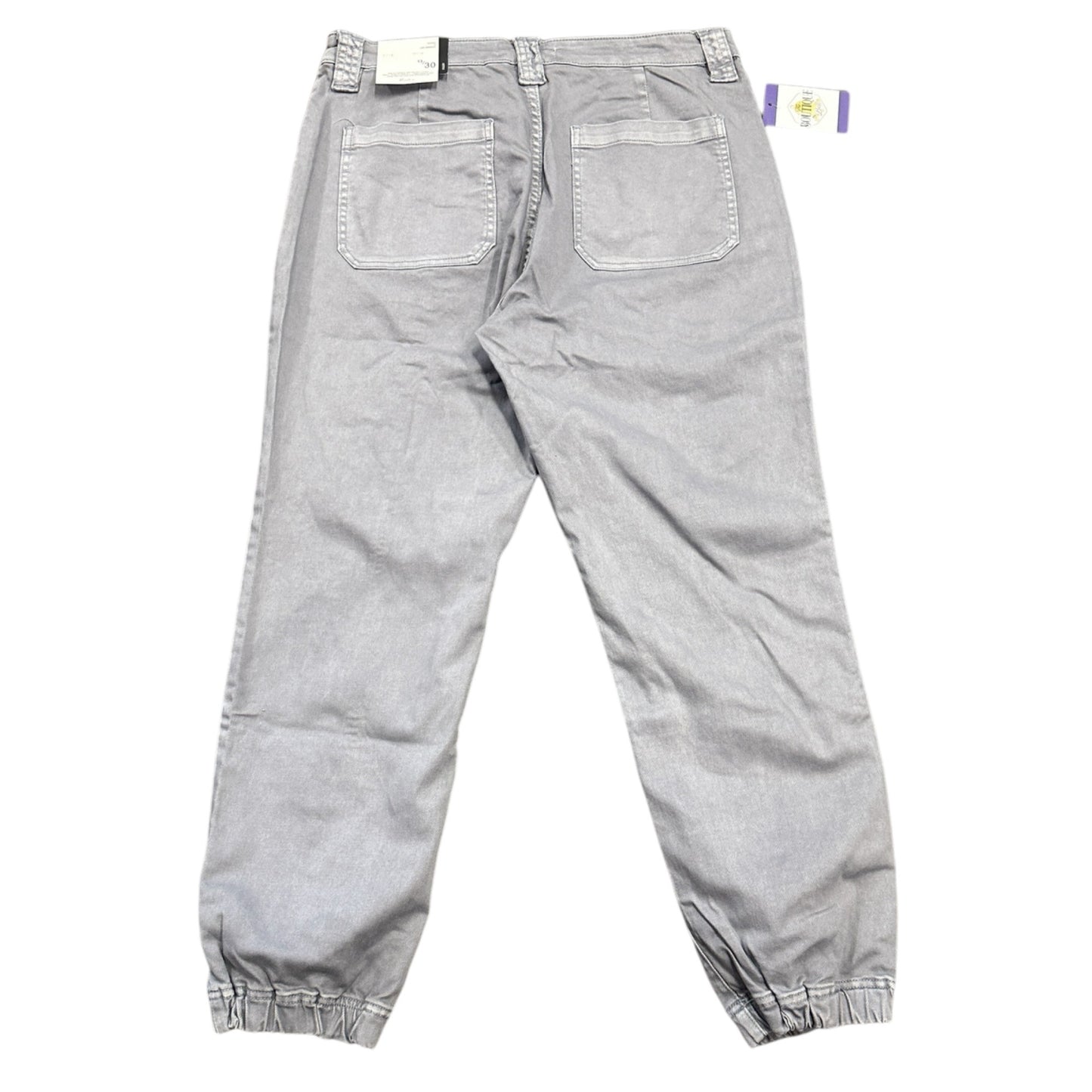 NWT KanCan 13/30 Gray Tatiana High Rise Joggers Stretch Zip Fly Tapered Slash