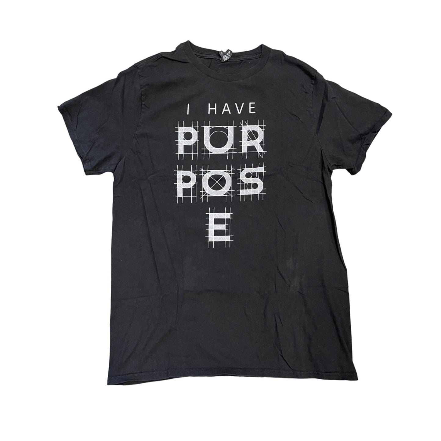 The Concert Tee Mens L "I Have Purpose" Black Short Sleeve TShirt Graphic Print