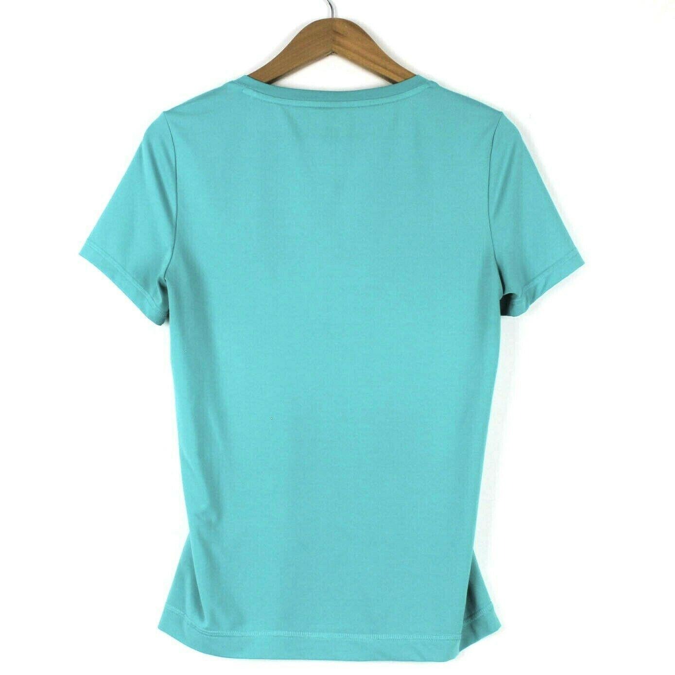 Adidas Womens S Teal Athletic Short Sleeve TShirt Climalite VNeck Activewear