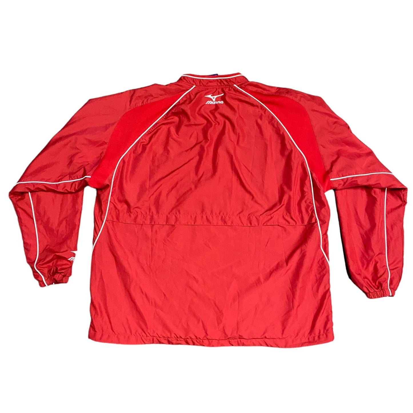 Mizuna Mens XL Red Windbreaker Jacket 1/4 Zip Vented Pullover Athletic Training