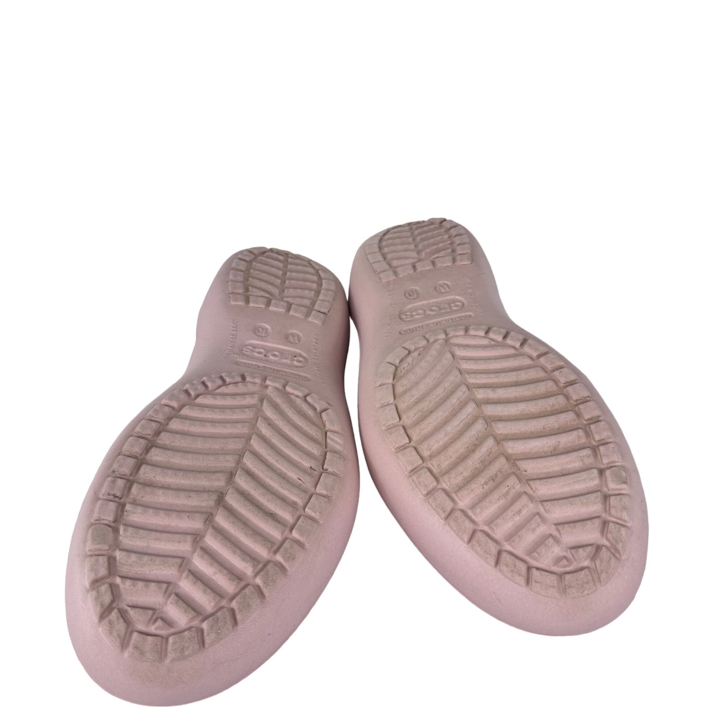 Crocs Malindi size 10 Pink Rubber Flats Slingback Closed Toe Comfort Shoe Sandal