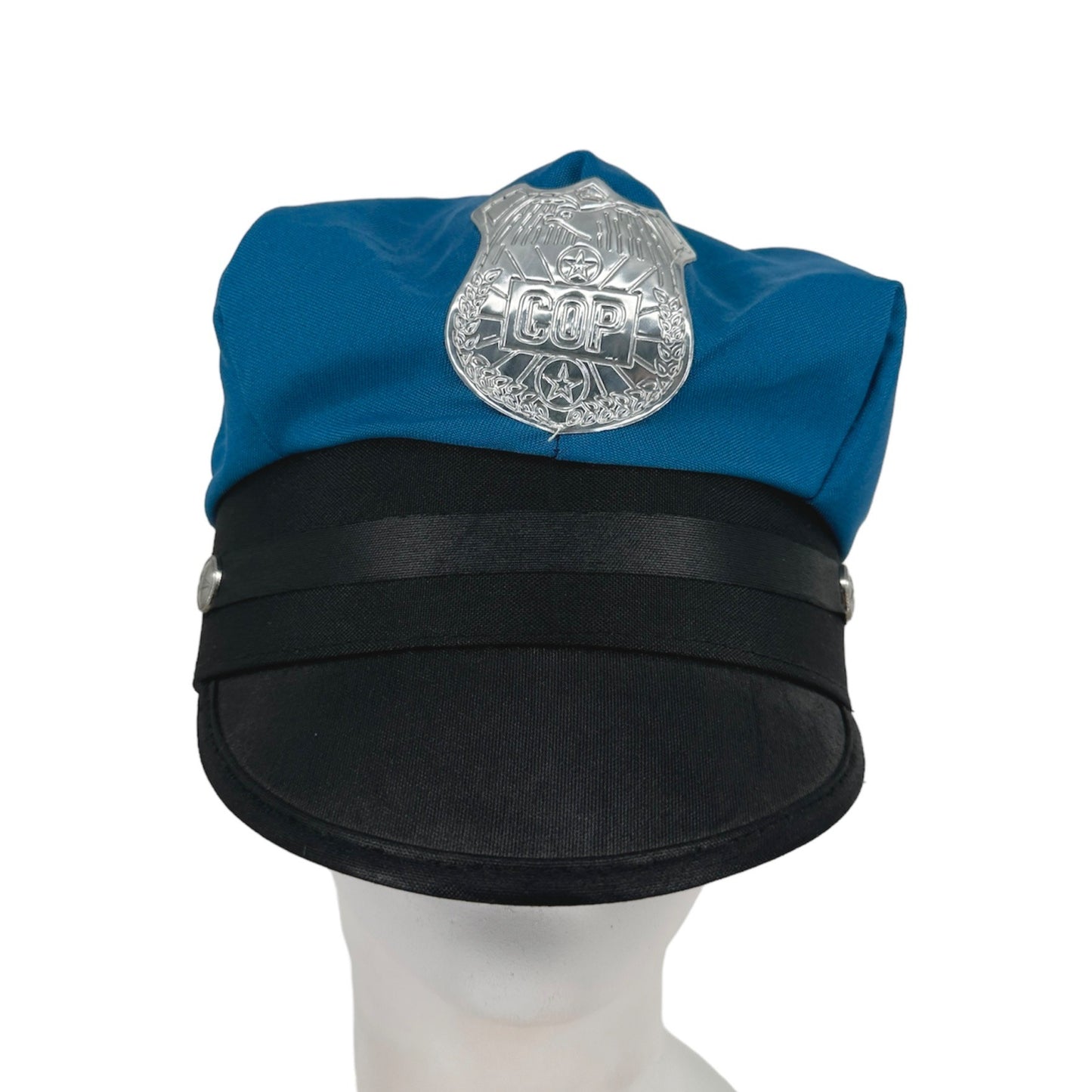 Unbranded Cop Costume Hat Cap Adjustable Blue Police Uniform Halloween Dress Up