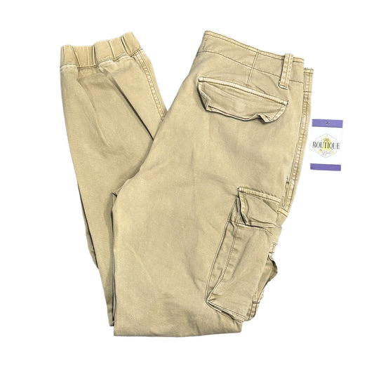 Old Navy Jogger Cargo Pants Mens 30 Khaki Beige Tapered Stretch Button Closure