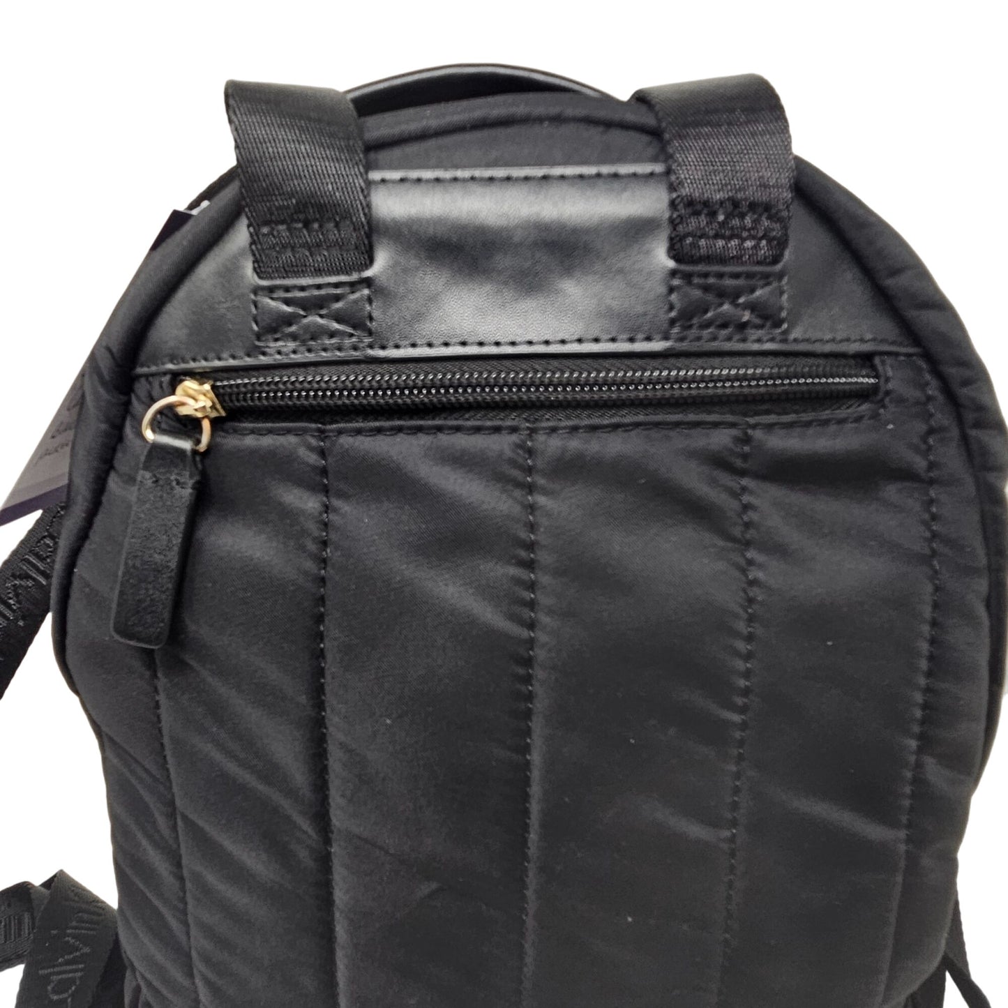 Calvin Klein Mini Back Pack Black Gold Zipper Adjustable Straps Pockets RN54163