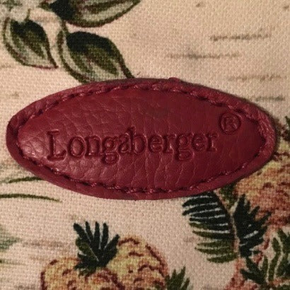 Longaberger Poinsettia Stripe Gift Bag Holiday Tote