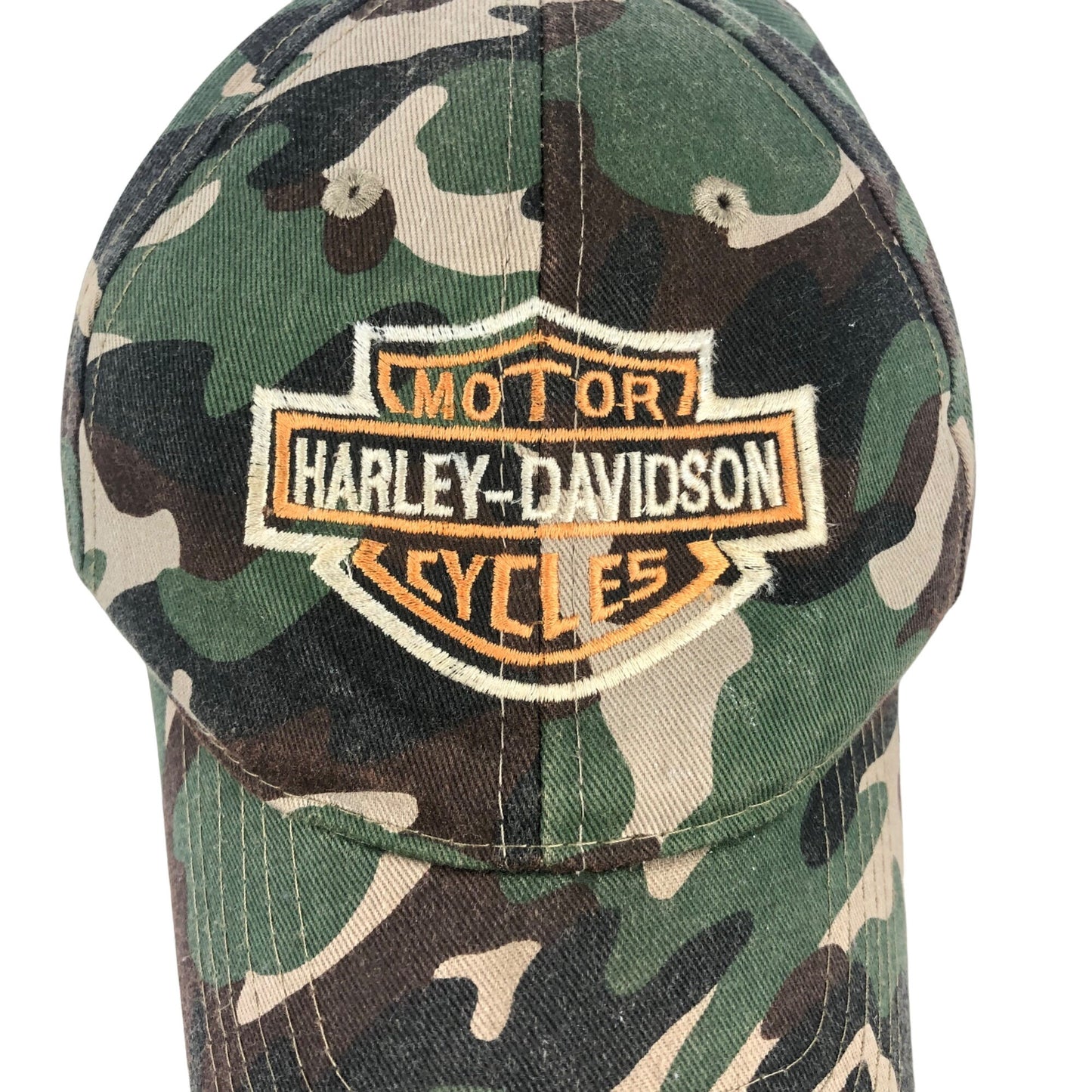 Harley Davidson Embroidered Logo One Size Adjustable Strap Hat Cap Camouflage