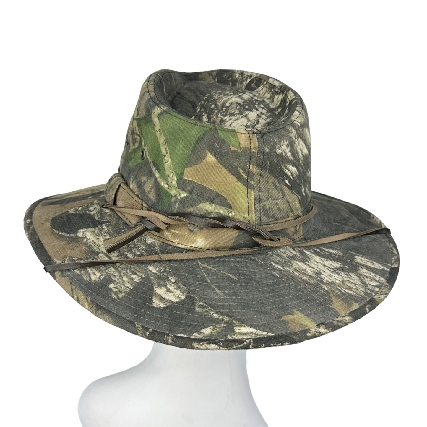 Redhead Mens L Wide Brim Hat Camo Advantage Timber Green Brown Hunting