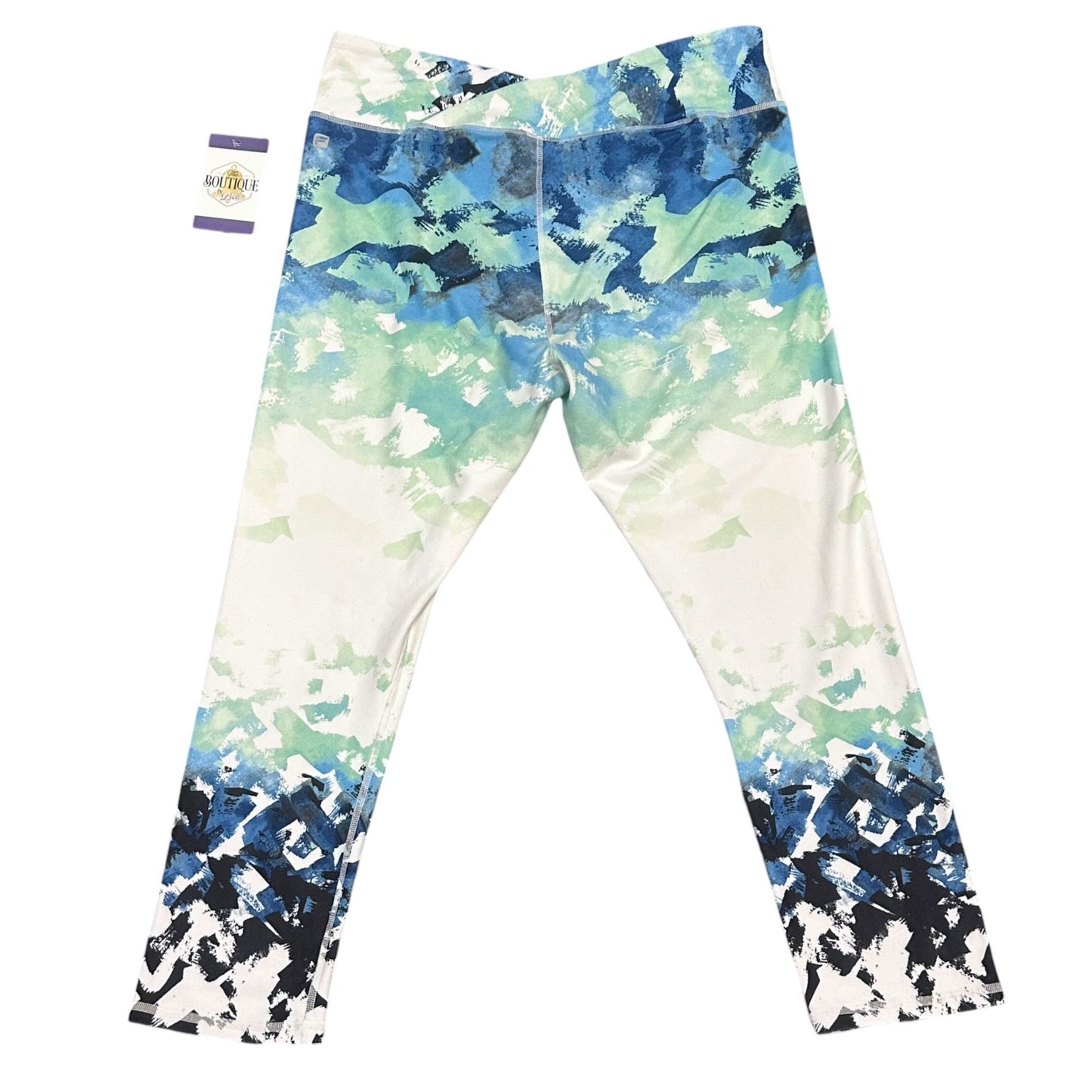 Fabletics L Winn Printed PowerHold Capri Leggings Compression Athleisure