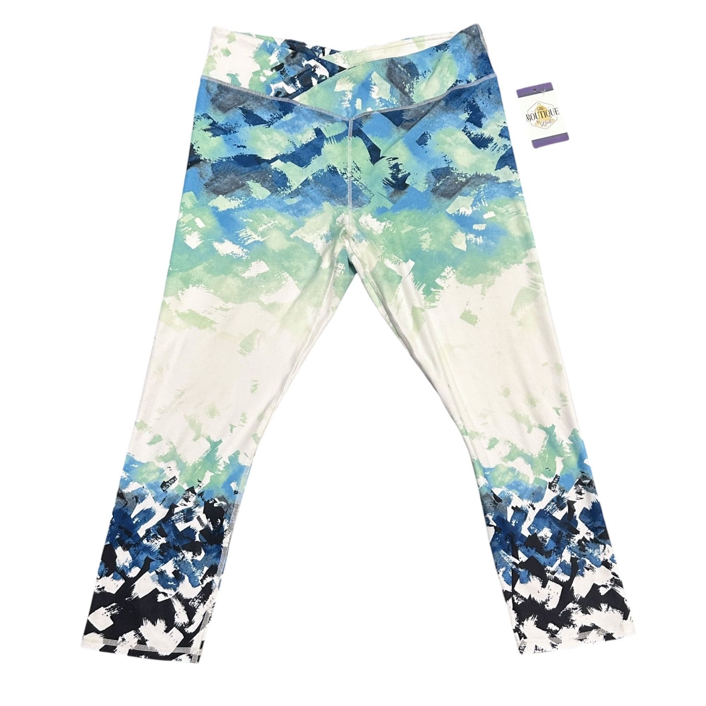 Fabletics L Winn Printed PowerHold Capri Leggings Compression Athleisure