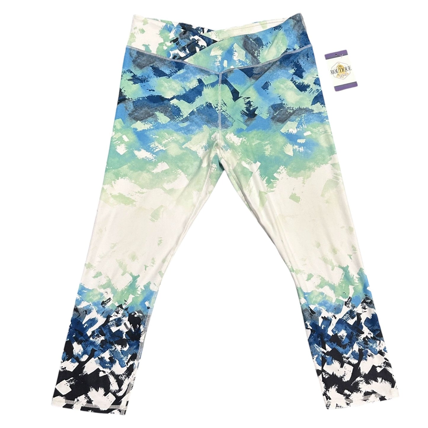 Fabletics L Winn Printed PowerHold Capri Leggings Compression Athleisure