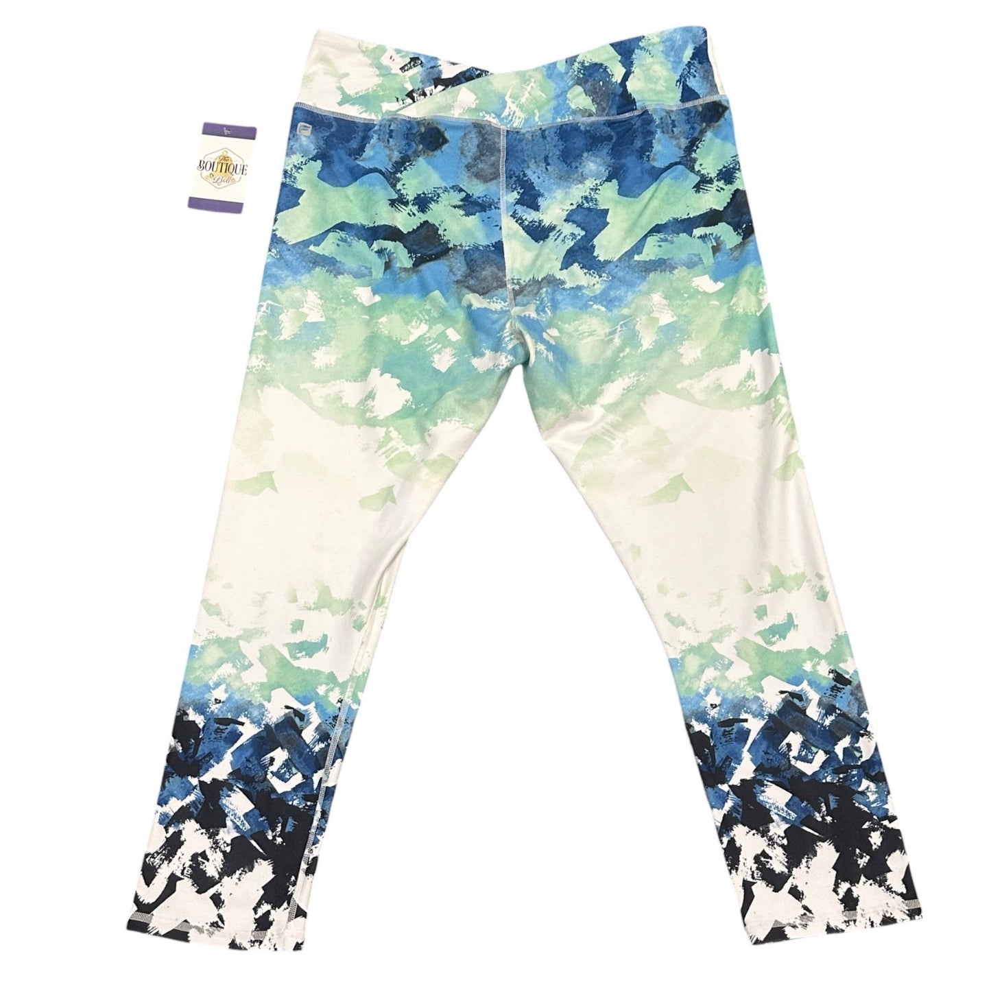 Fabletics L Winn Printed PowerHold Capri Leggings Compression Athleisure