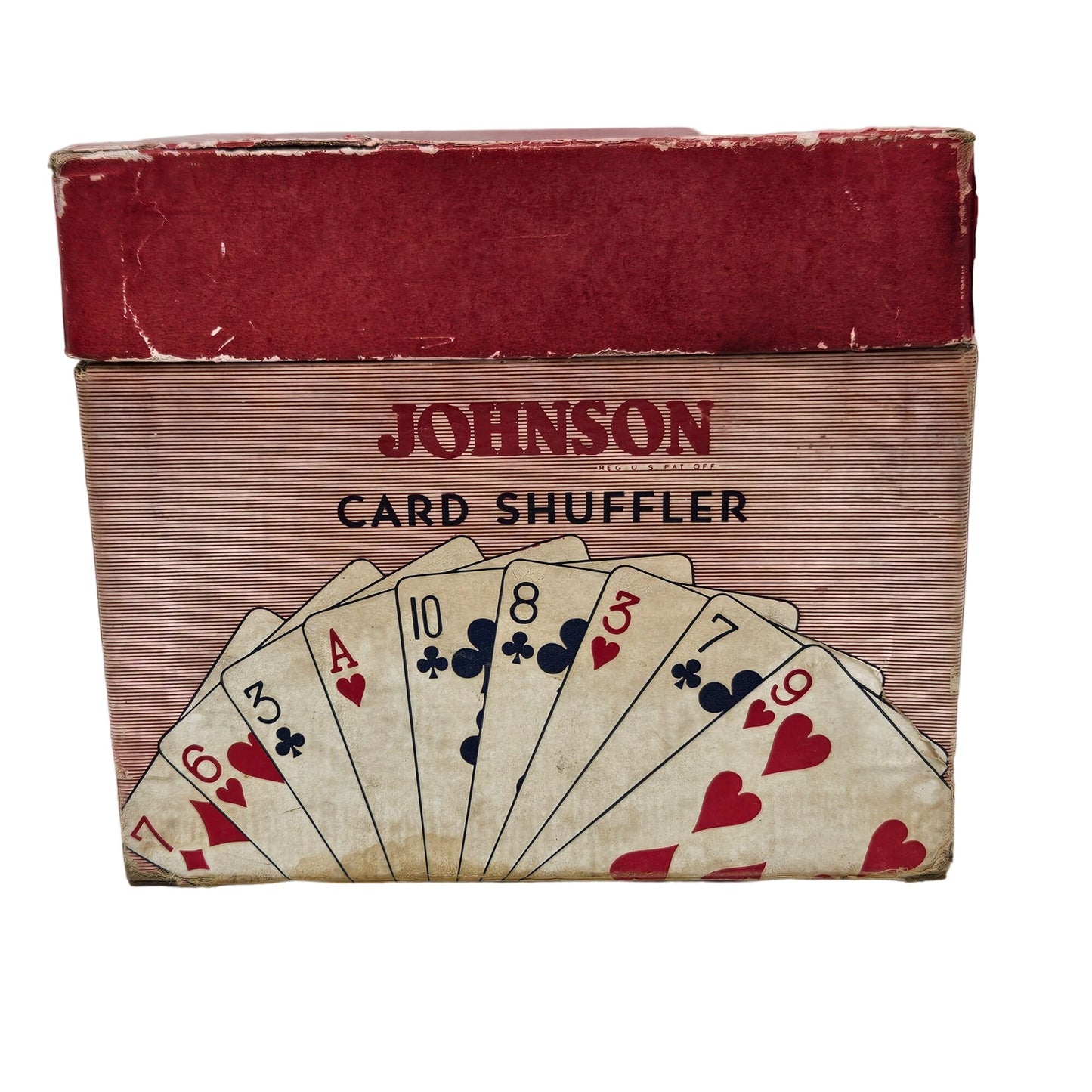 Vintage Johnson Card Shuffler Model No. 50 Hand Crank Family Game Night