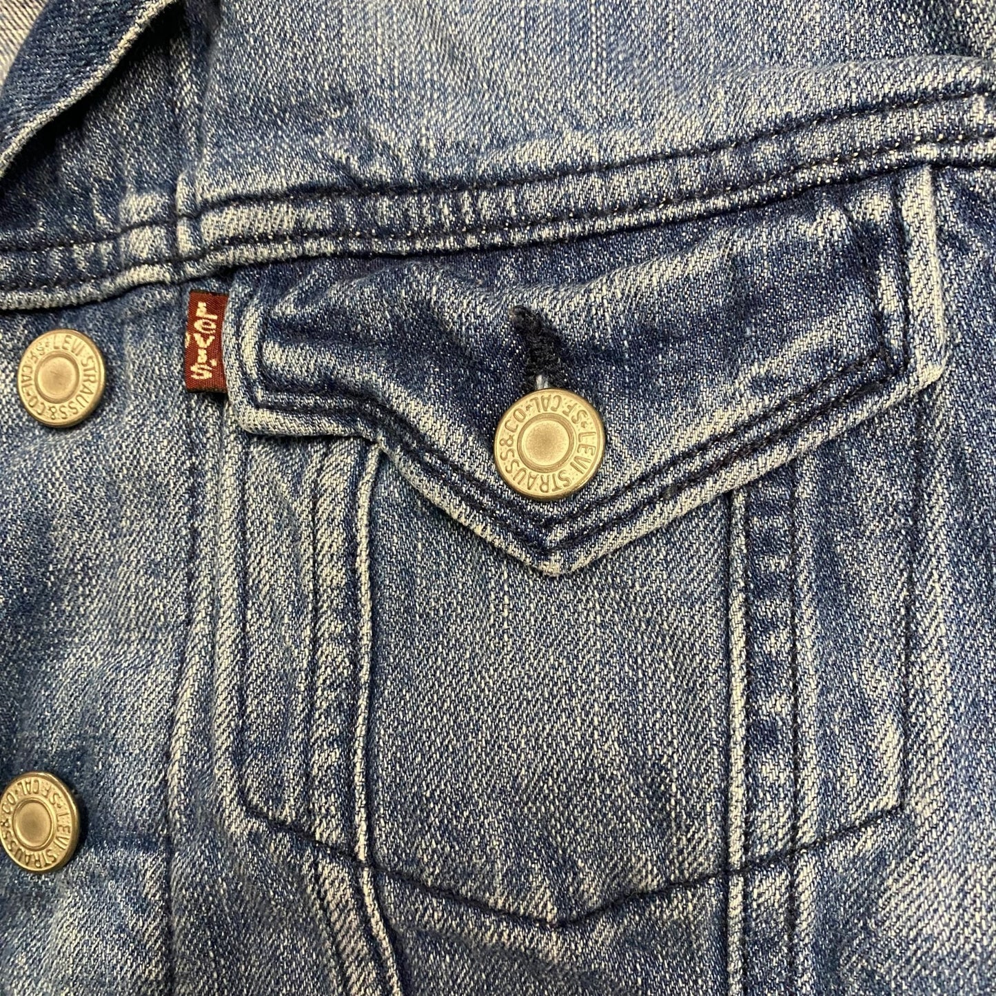 Levi Strauss & Co Youth S Blue Denim Jean Jacket Front Button Pockets Light Wash