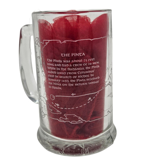 VTG Long John Silvers Columbus Voyage Nautical Sailing Ships Glass Mug Set of 3