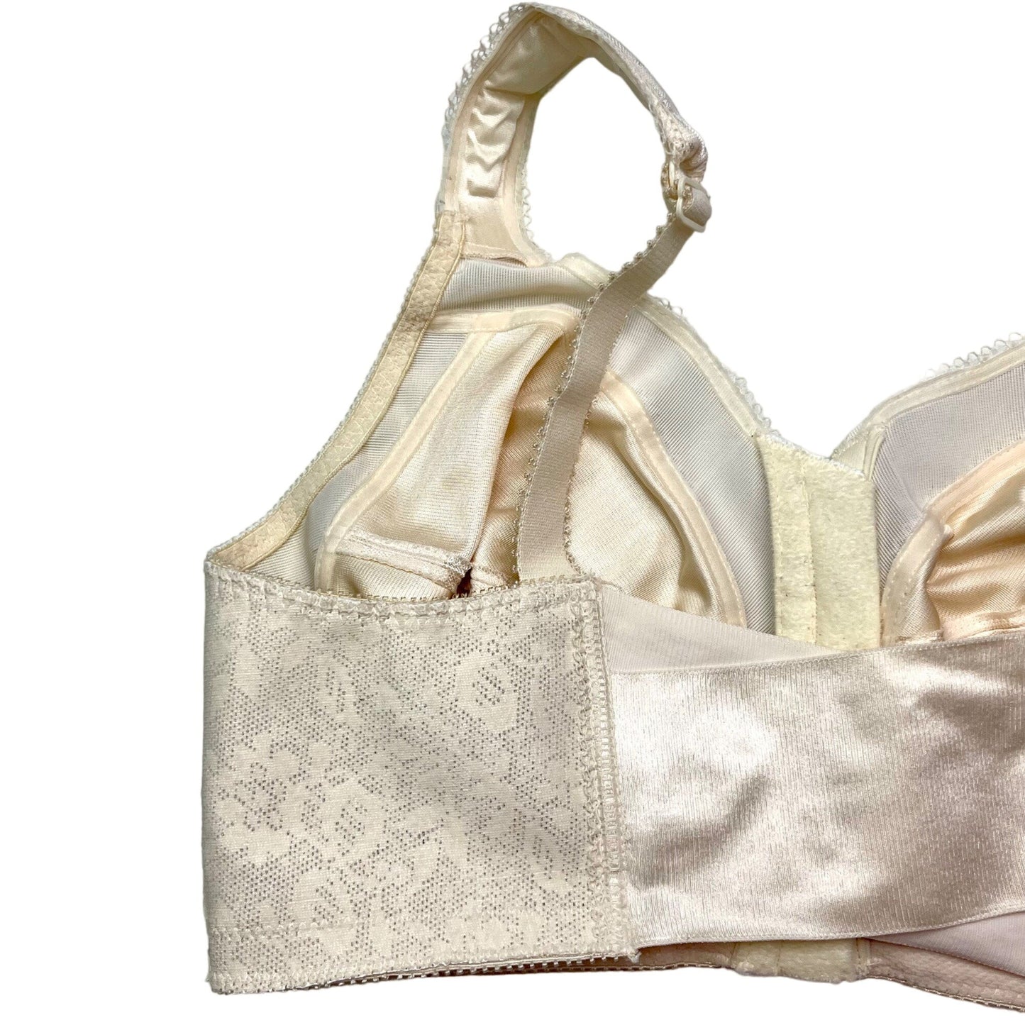 Playtex 36DD Cream Comfort Strap Full Coverage Bra Front Closure Floral