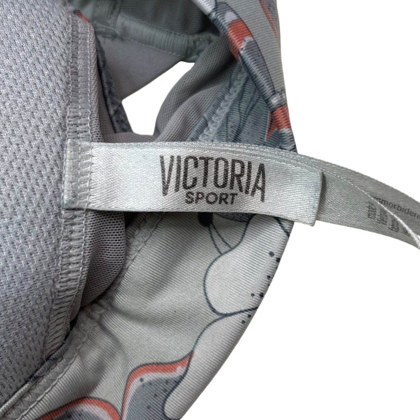 Victoria's Secret M Gray Sports Bra Butterfly Print Crisscross Back Adjustable