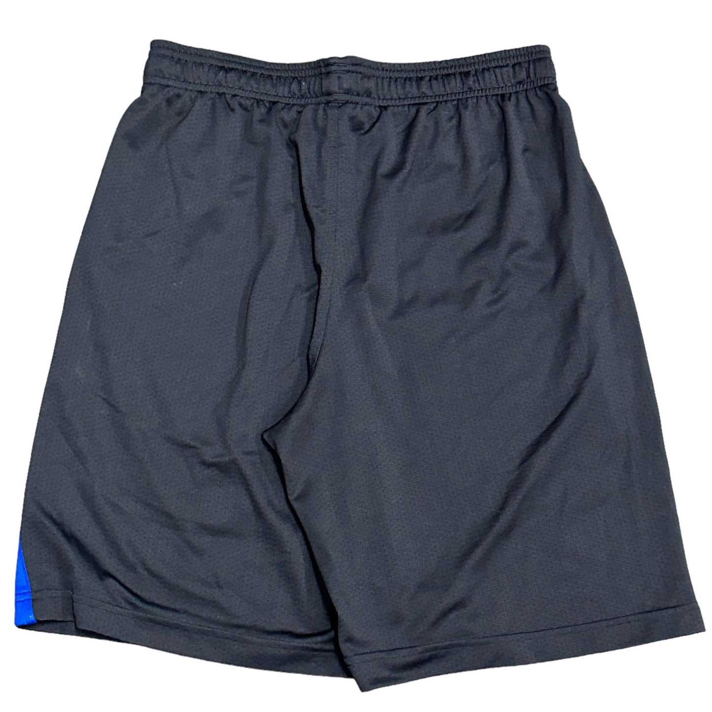 Under Armour Men M Black Shorts Blue Stripe Basketball Loose Casual Mesh Pockets