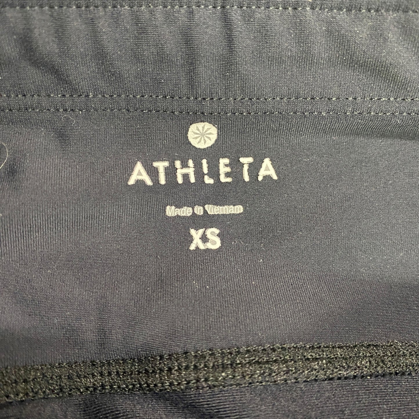 Athleta XS Gusset Coolmax Leggings Black Ankle Zipper Pockets Ruffle Athletic