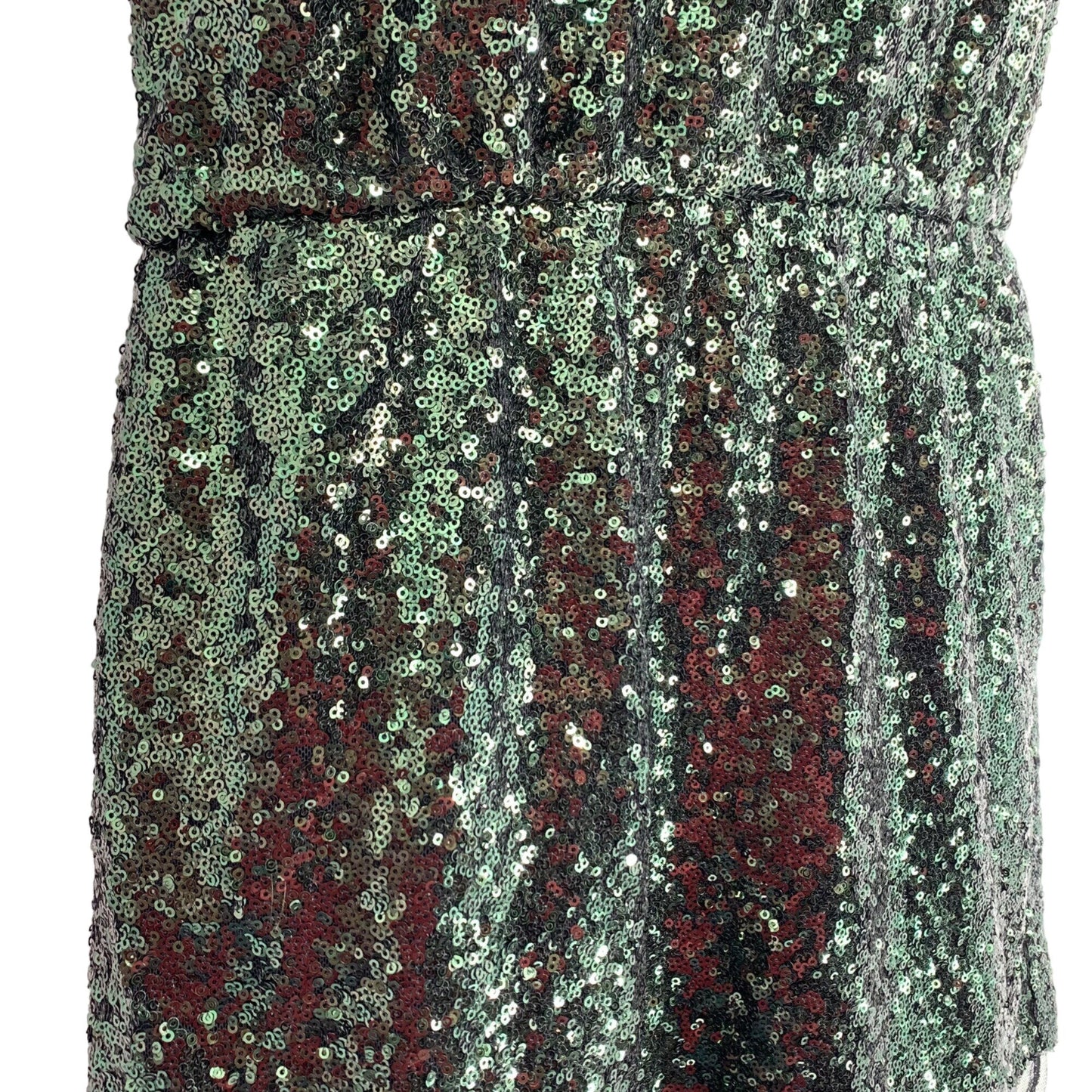 Lucy Paris S Green Sequin Cocktail Mini Dress Lined Short Sleeve Round Neck