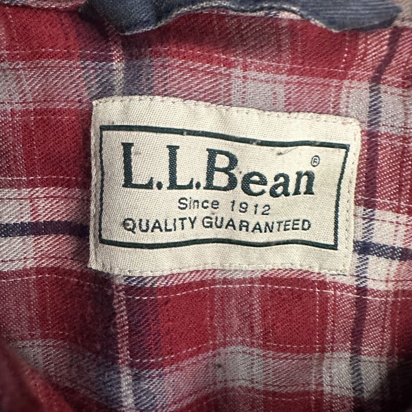 Vintage LL Bean Mens XL Denim Jacket Red Flannel Lined Button Pockets Shacket