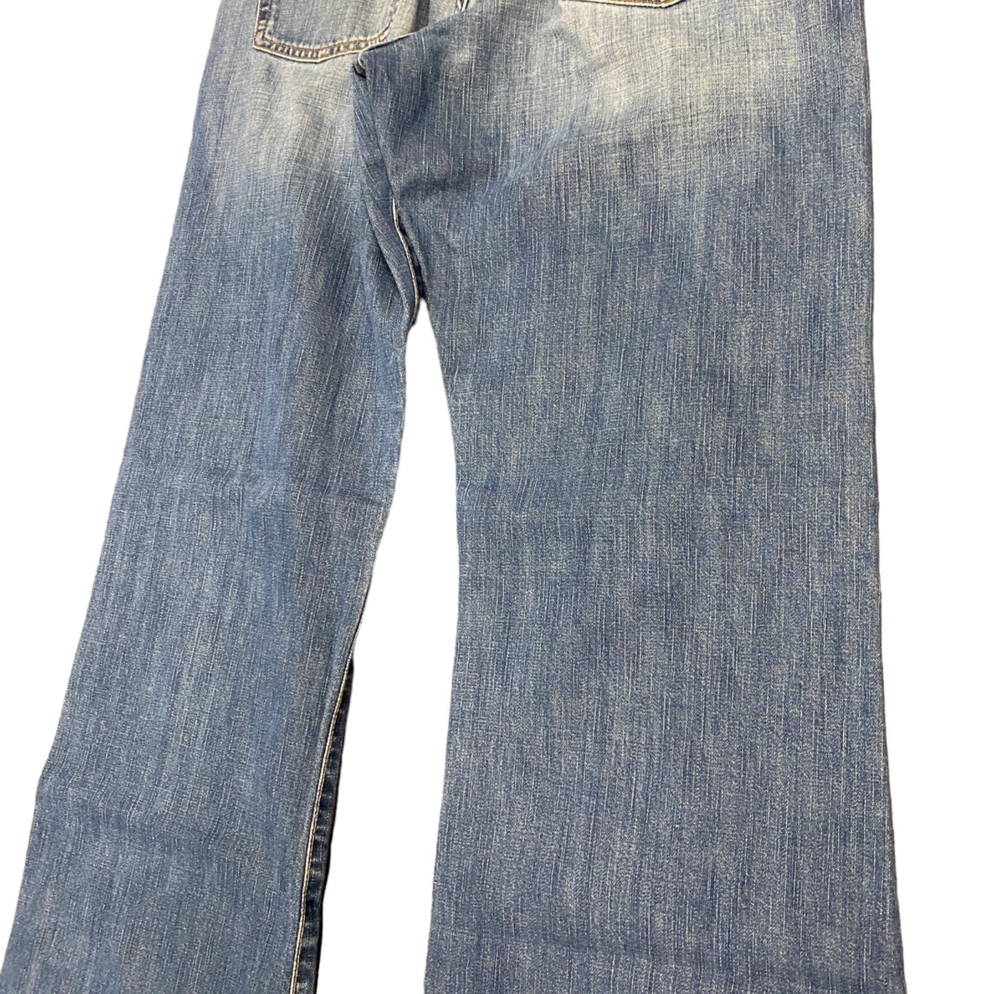 Lucky Brand Relaxed Bootleg Blue Jeans Womens Size 32 Distressed Low Rise