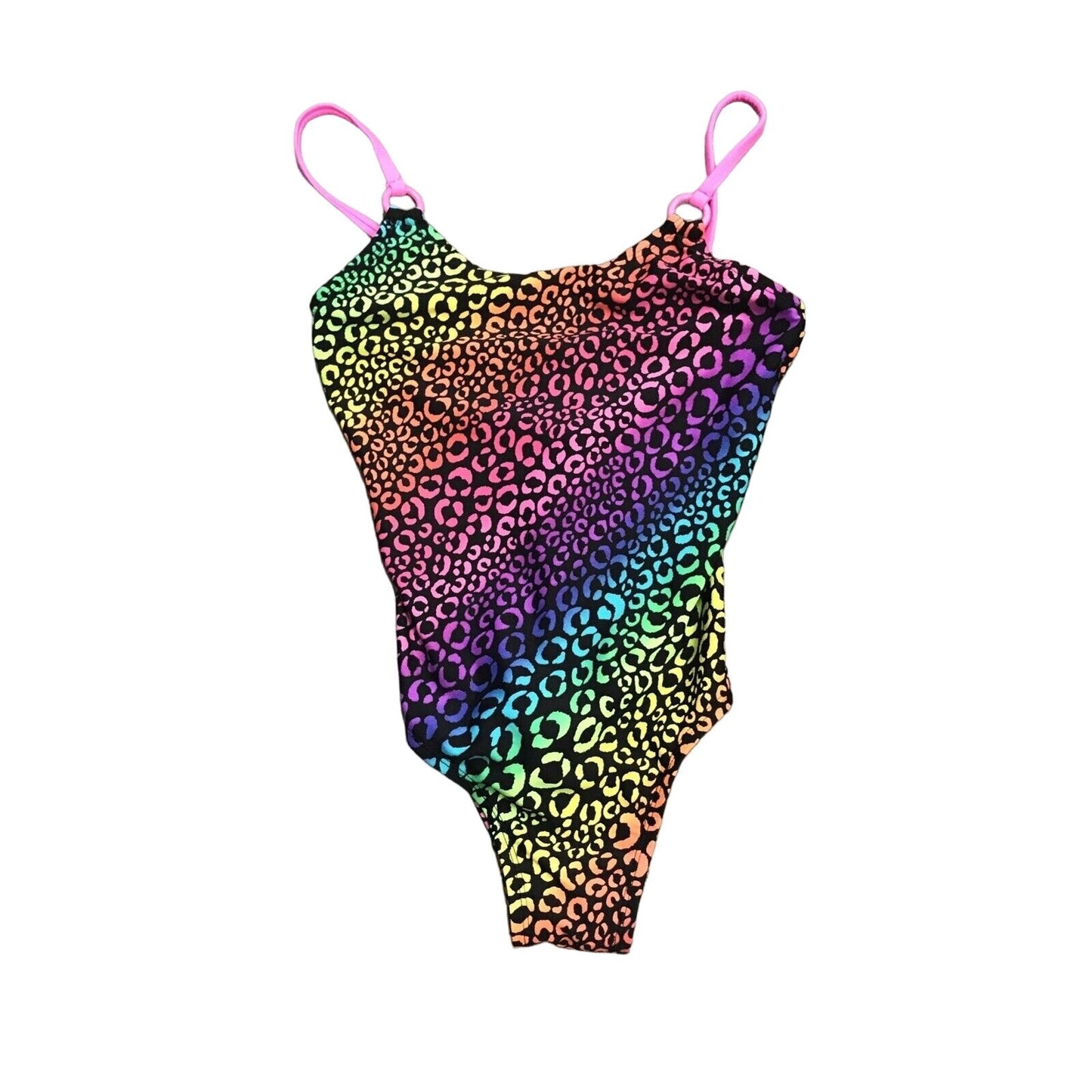 SO Kohls Girls Size 12 One Piece Swimsuit Multicolored Leopard Print Swimwear