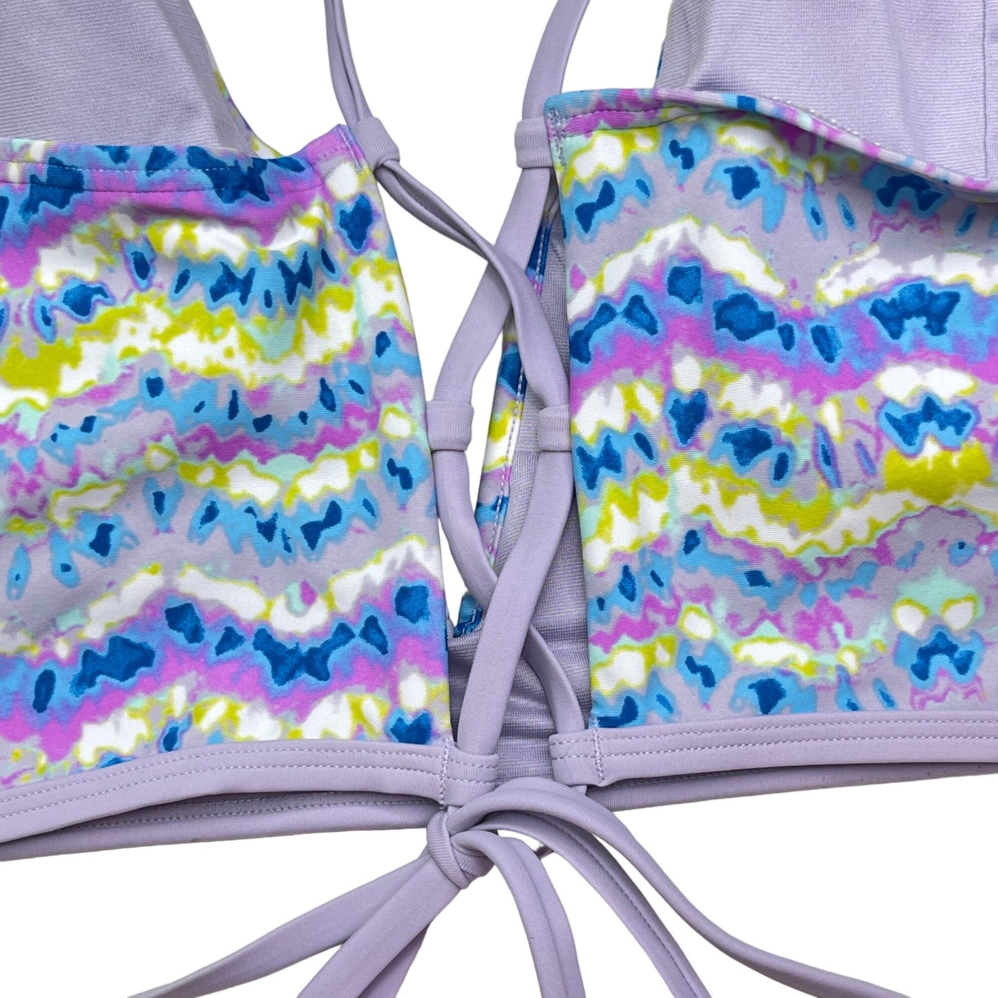 NWT Time and Tru 3XL Wave Print Bikini Swim Suit Purple Blue Adjustable Straps