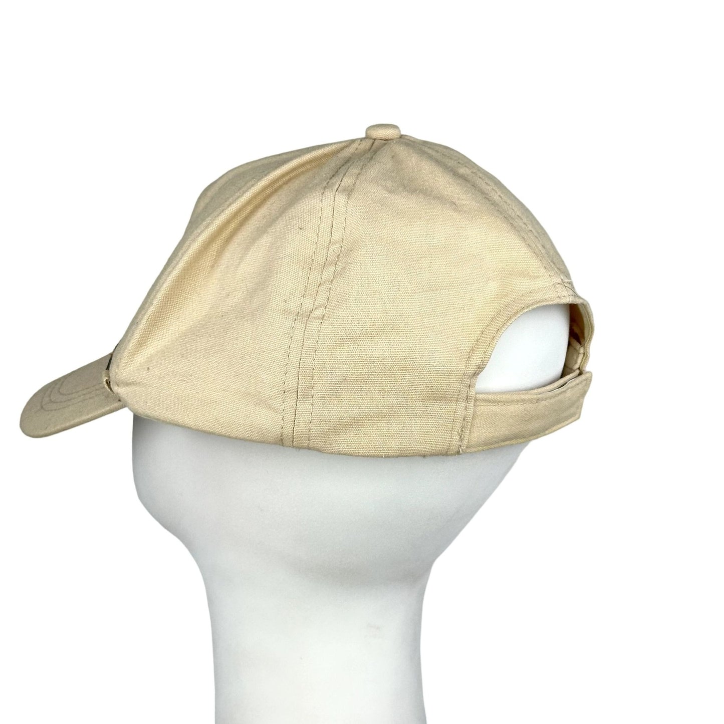 Nine West Womens Cream Newsboy Cap Hat Leather Trim Buckle One Size