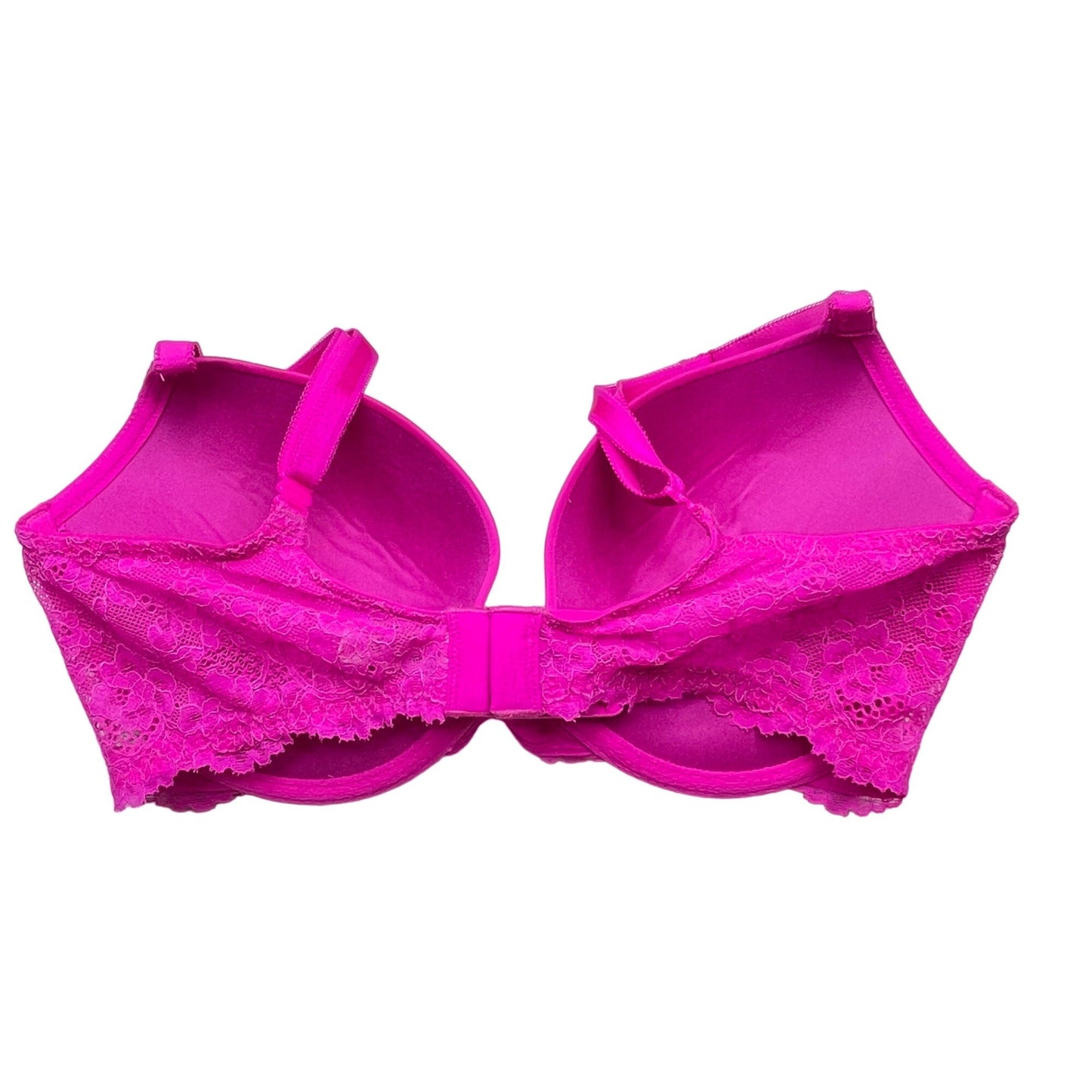 Victorias Secret 34DD Hot Pink Dream Angels Push Up Bra Lace Underwire Intimates