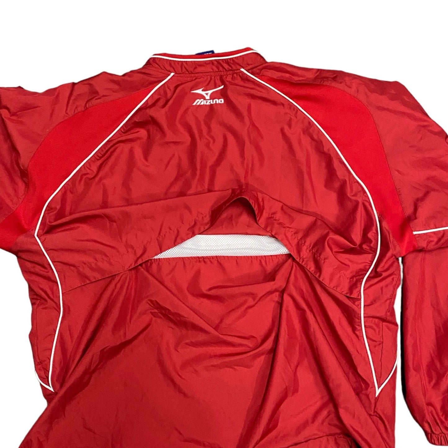 Mizuna Mens XL Red Windbreaker Jacket 1/4 Zip Vented Pullover Athletic Training