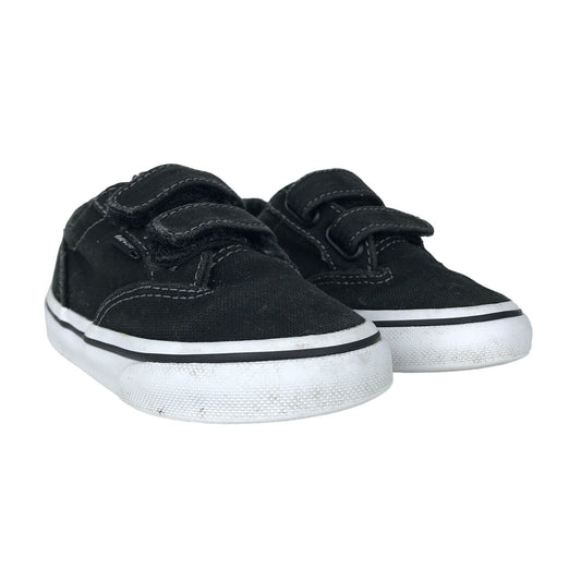 Vans Atwood Black Old Skool Canvas Toddler Sneakers Velcro Closure Size 6