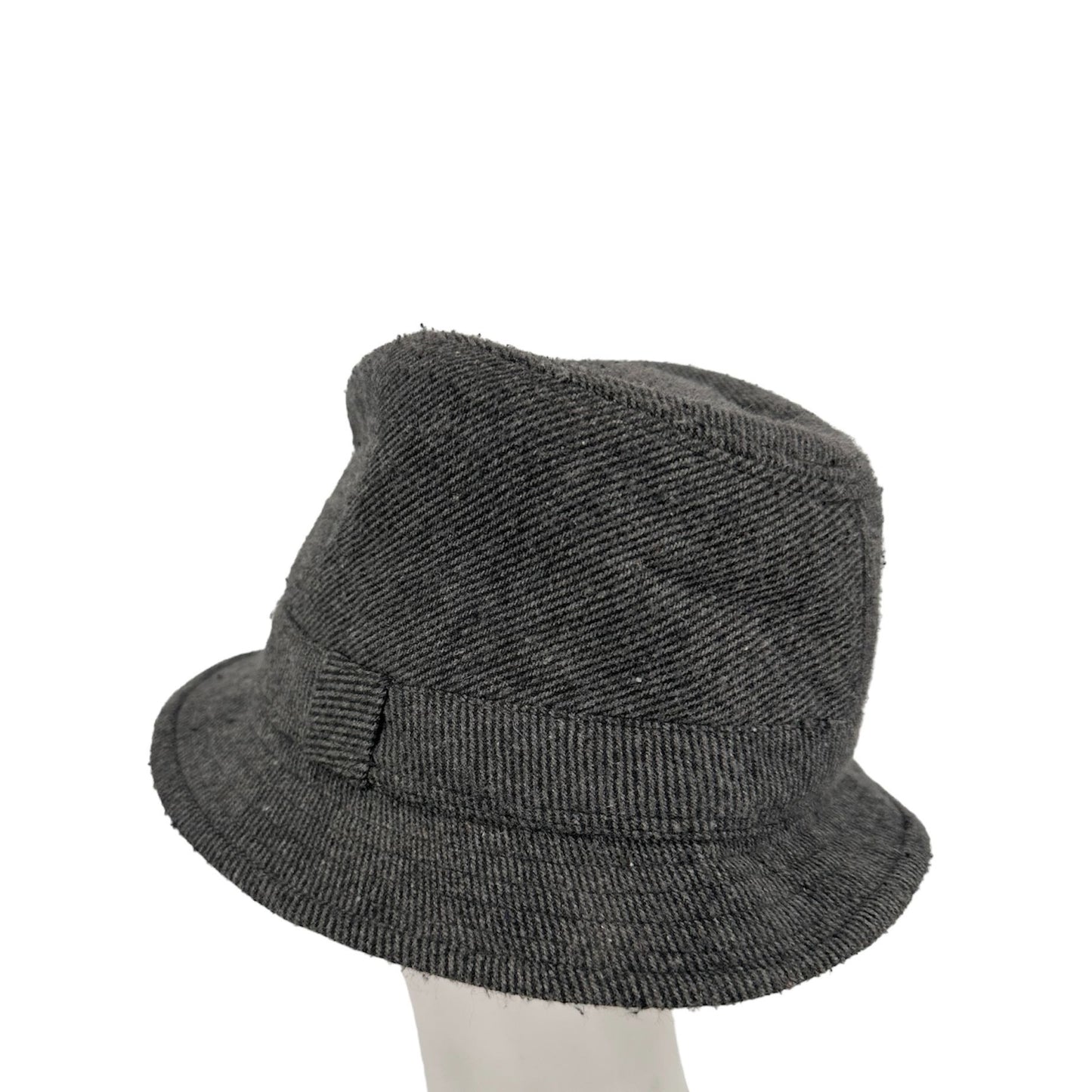 Boutique Womens Gray Wool Blend Tweed Bucket Hat Cap Fedora Fashion Casual