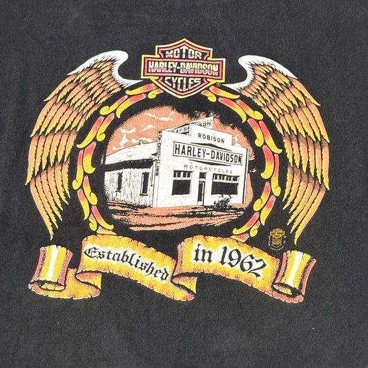 Vintage 80s Harley Davidson Robison Daytona Beach Black XXL Single Stitch Tee